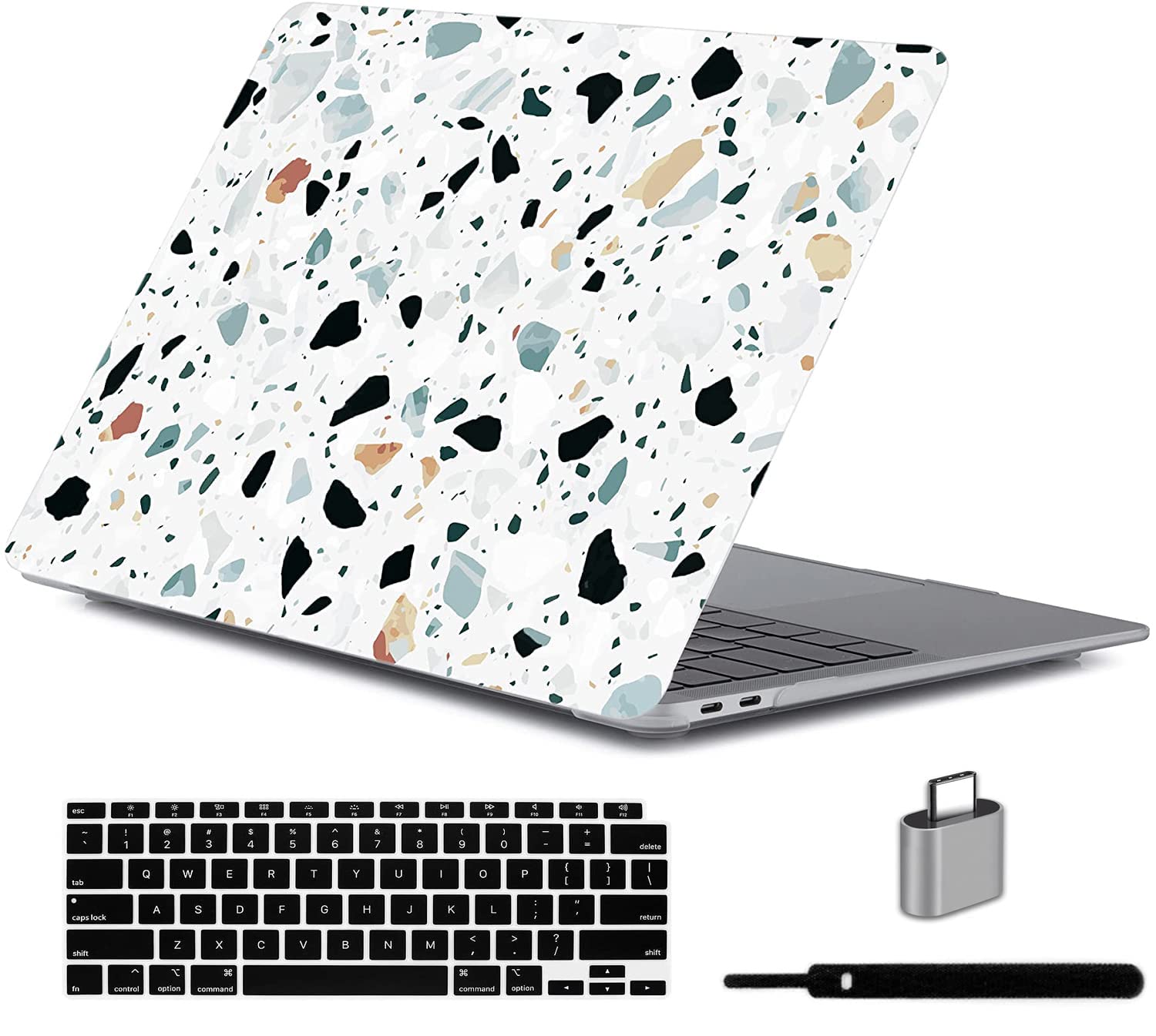 Photo 1 of LanBaiLan Case Compatible with MacBook Air 15 inch Case 2026 2025 2024 2023 Release M5 A3448 M4 A3241 M3 A3114 M2 A2941, 15.3 Laptop Hard Shell Protective Case & Keyboard Cover, Terrazzo Marble