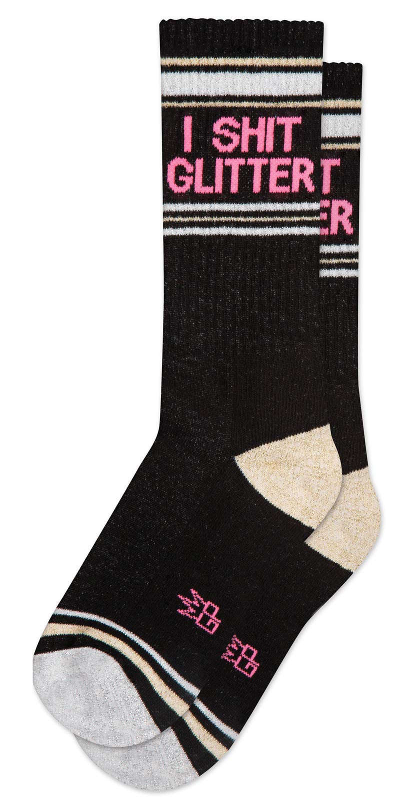 Gumball Poodle I SHIT GLITTER Unisex Gym Crew Socks (Made in the USA)