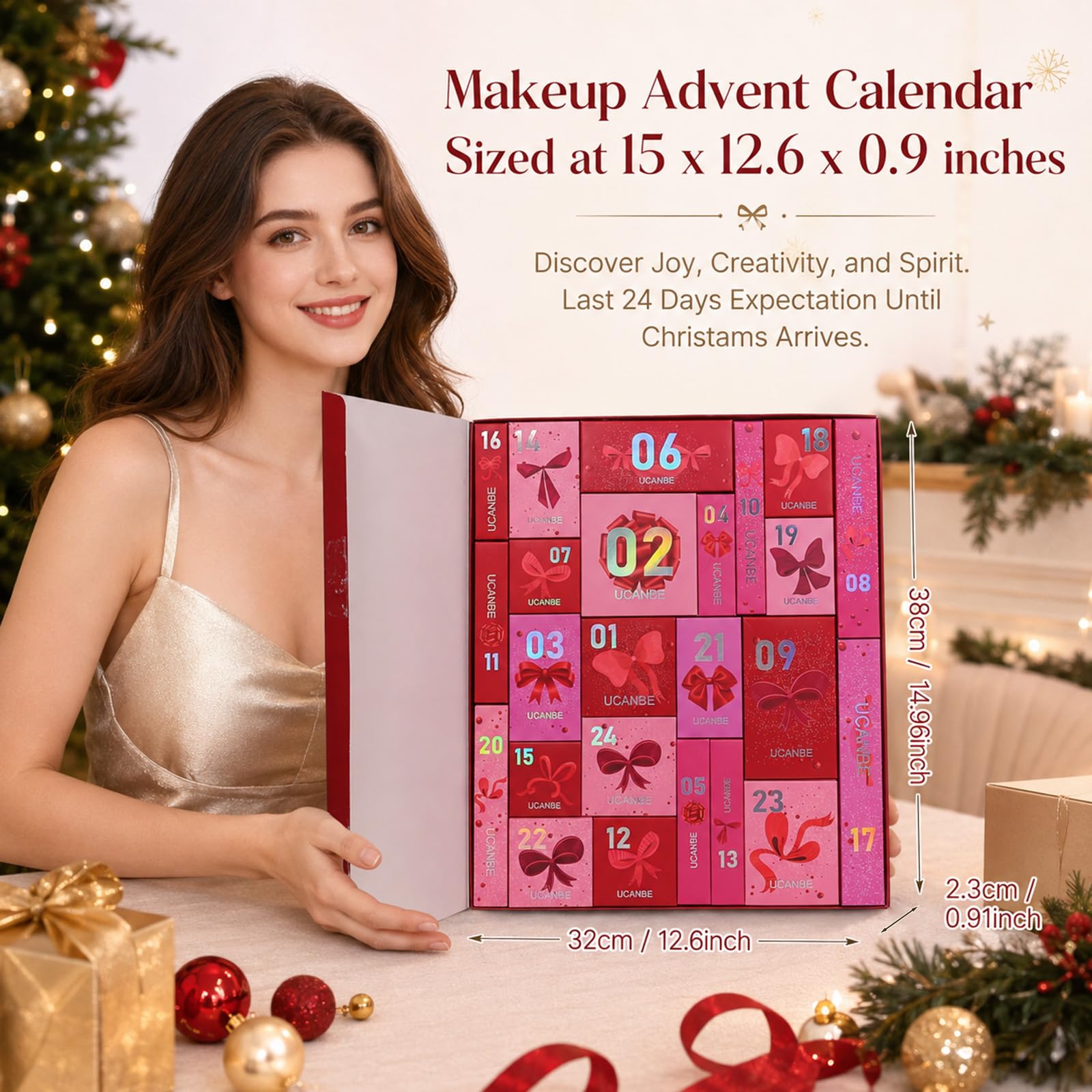 Calendario dell'Avvento del trucco 2026, set regalo di Natale da 24 pezzi, calendario del conto alla rovescia di Natale 2026, set regalo a sorpresa per donne, adolescenti e ragazze