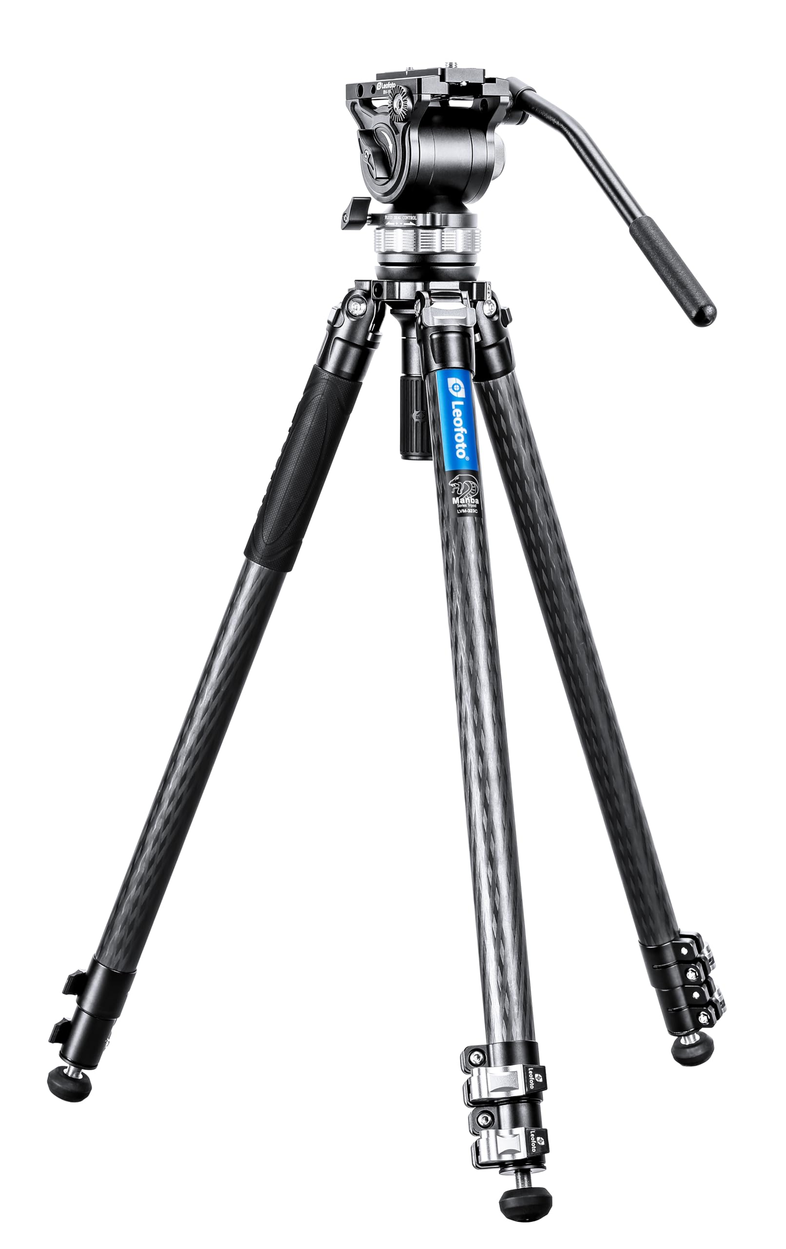 Treppiede Video Leofoto LVC-253C+BV-15 In Carbonio – Altezza Max 169 Cm, Carico 10kg, Testa Fluida Inclusa - 3
