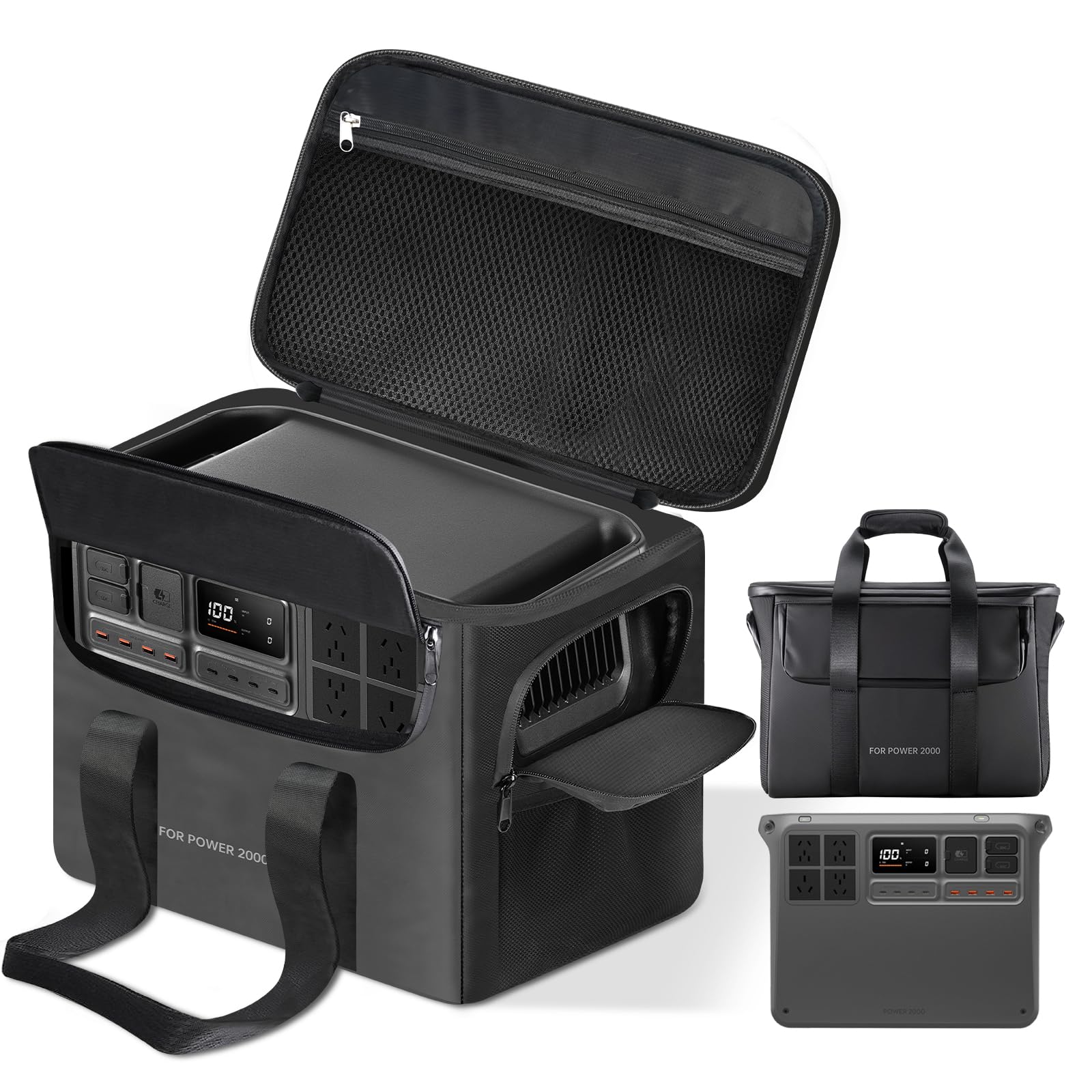 sarlar Carrying Case for DJI Power 2000 Portable Power Station, Travel Storage Bag Anti-collision Scratch-proof and Waterproof with Back and Sides