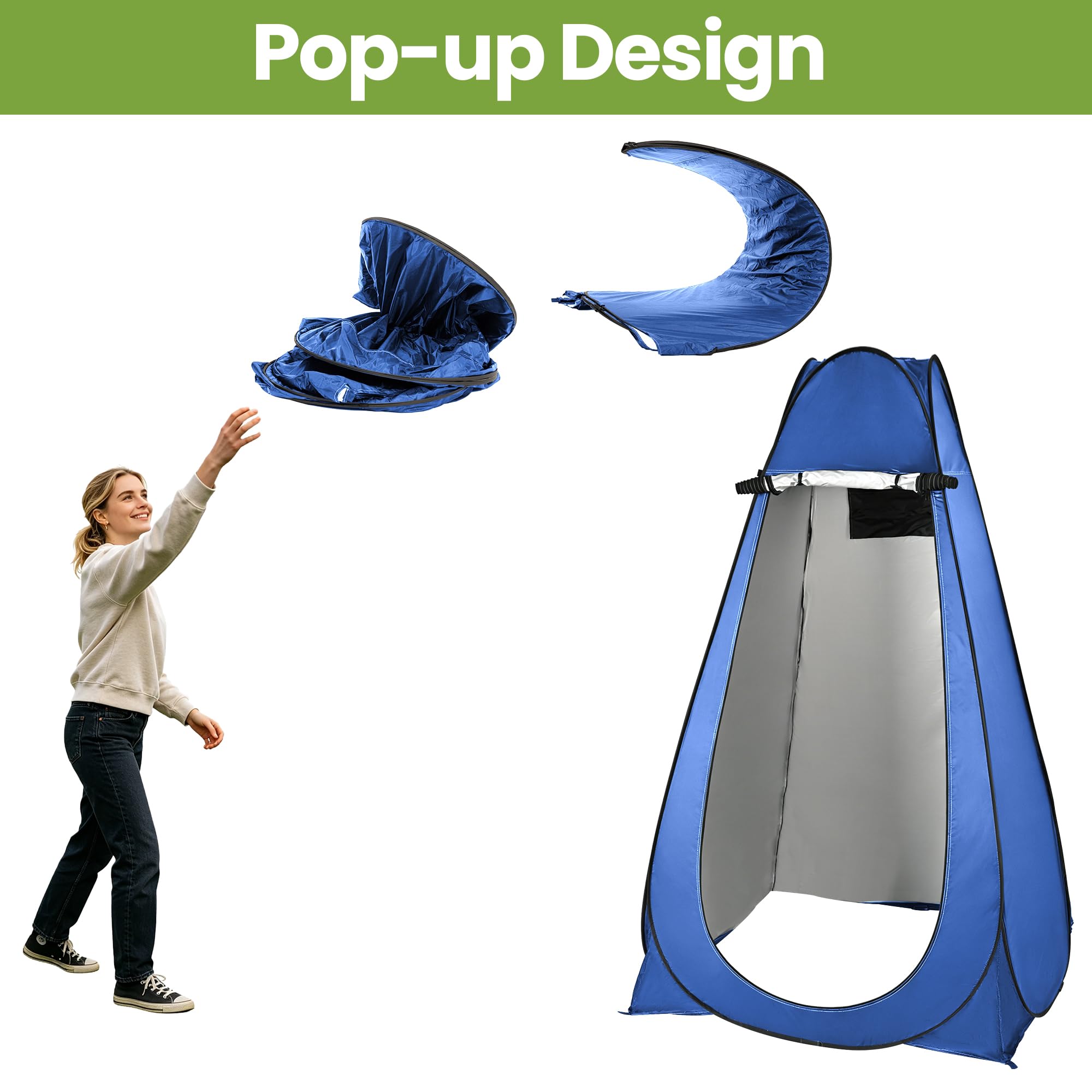 ROPODA Pop Up namiot toaletowy, przenośny namiot do przebierania się, natychmiastowa prywatność, na kemping, prysznic, toaleta na plażę, wędkowanie, piesze wycieczki, schronienie przeciwsłoneczne, 120