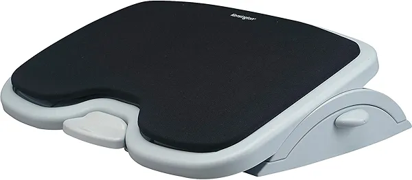 Kensington Foot Rest For Under Desk At Work, Smartfit Comfort Memory Foam Angle and Height Adjustable Footrest, Non-Skid Foot Stool For Under Office Desk, White/Black K56144USF
