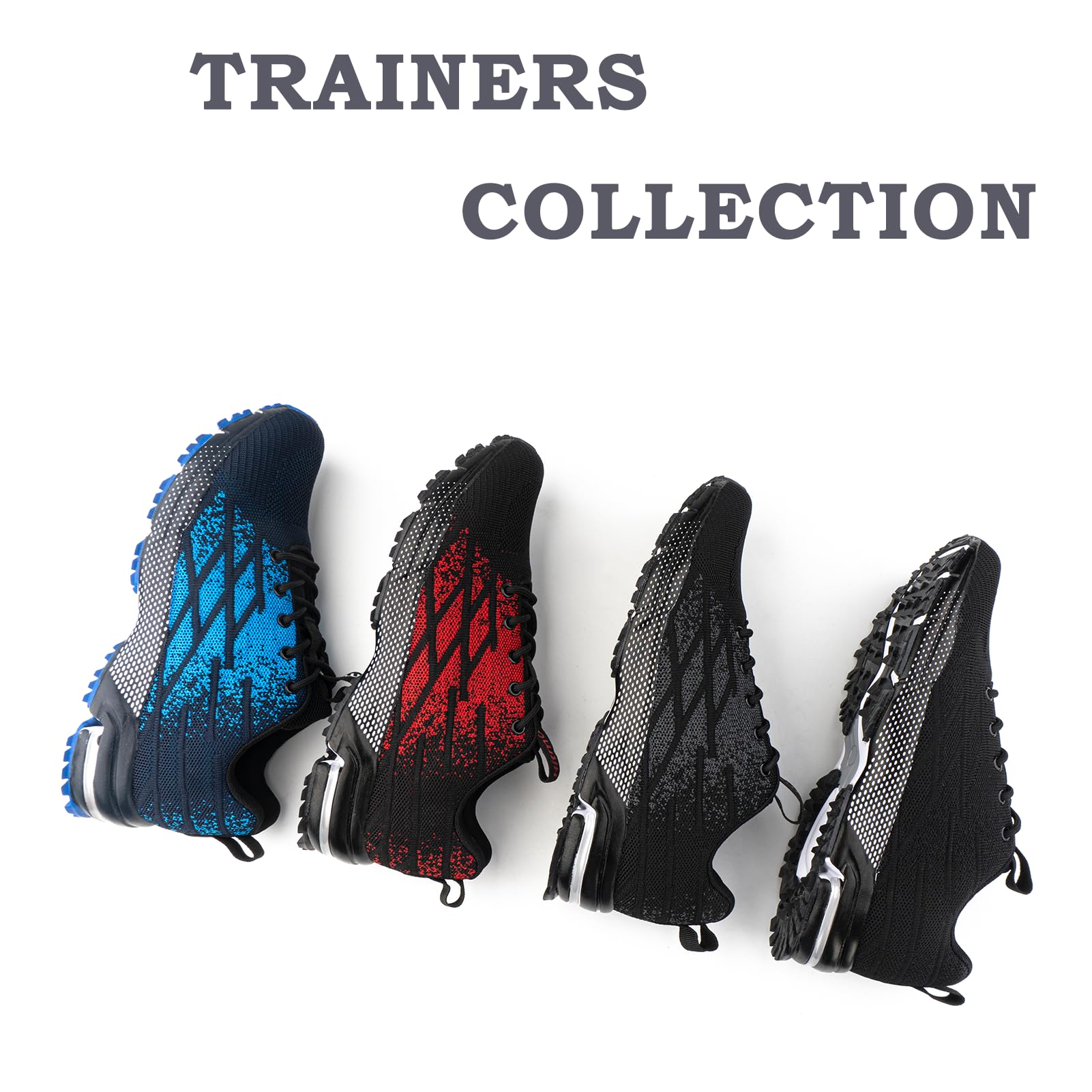 Scarpe Running Uomo Donna Scarpe da Ginnastica Corsa Trail Running Outdoor Trekking Sportive Jogging Sneakers Nero EU36-48