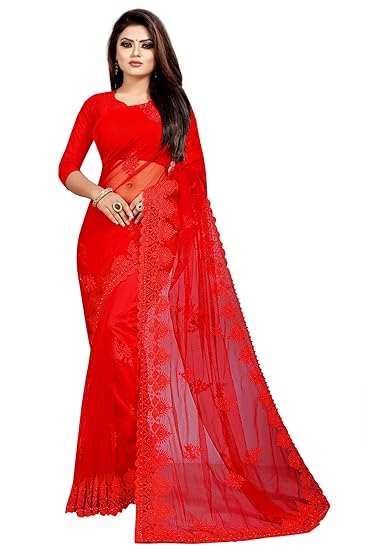 Amazon net saree with price Clearance
