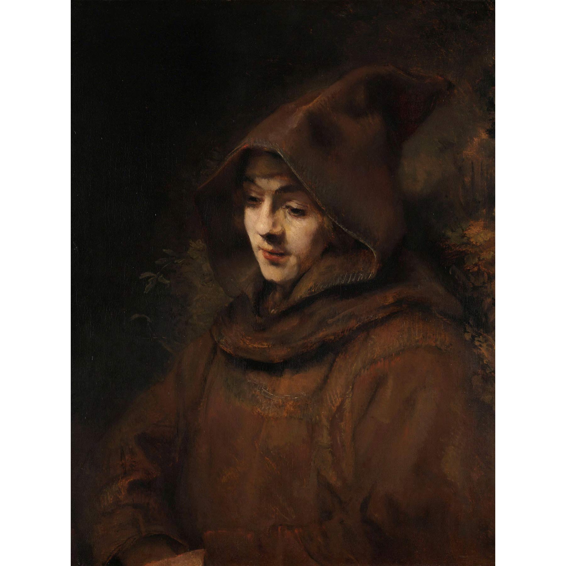 Artery8 Rembrandt Titus Van Rijn In Monks Habit Portrait Premium Wall Art Canvas Print 18X24 Inch