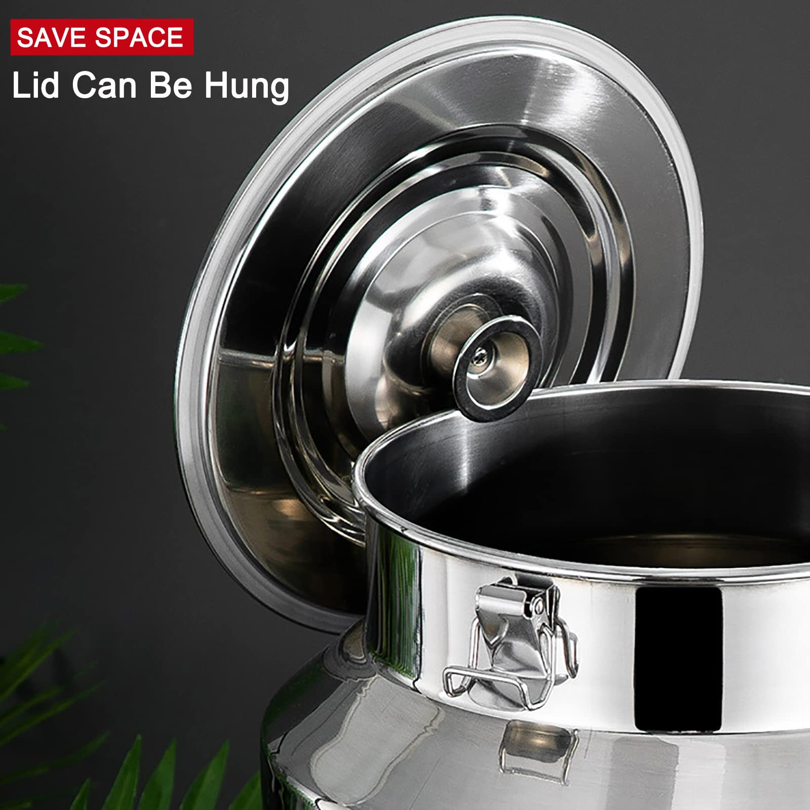 Pot à lait en acier inoxydable 201 de 16 capacités, seau à lait, seau à vin, pot de lait, pot fourre-tout, boîte de rangement hermétique, joint en silicone, tonneaux de transport de
