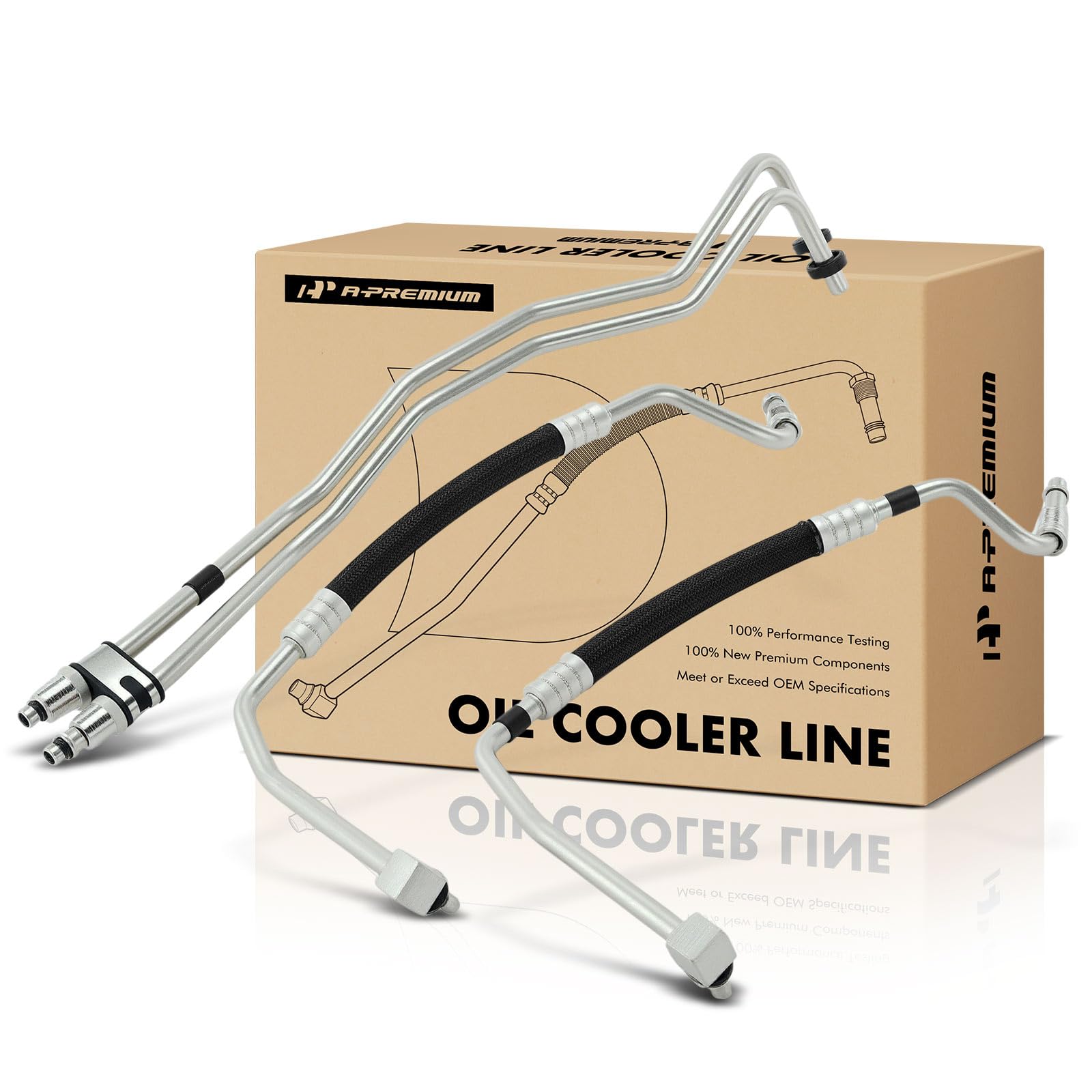 A-Premium Inlet & Outlet Automatic Transmission Oil Cooler Line Hose Assembly Compatible with Dodge Charger 2013-2021, Challenger 2015-2021 & Chrysler 300 2013-2021, 3.6L