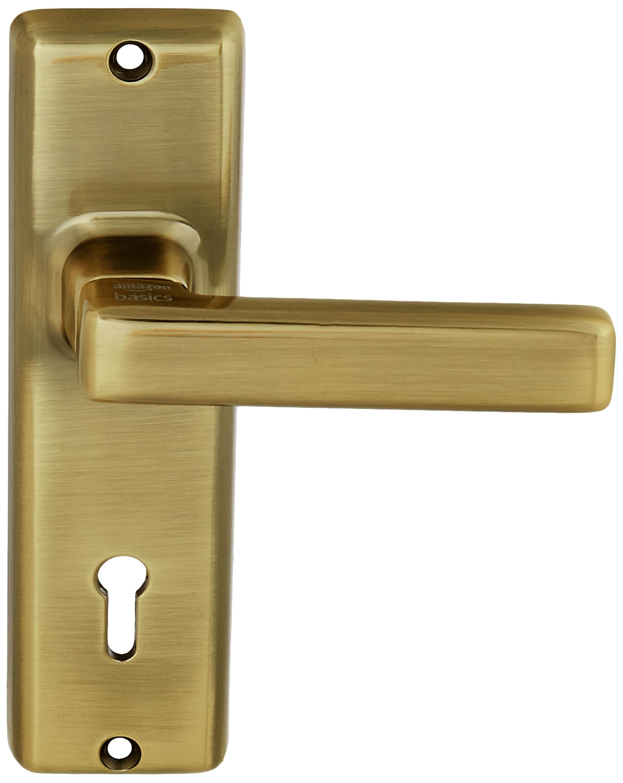 amazon basics Door Handle for Main Door | Main Door Handle |3.7 inch Length of Handle for Grip |Antique Brass | Zinc Alloy