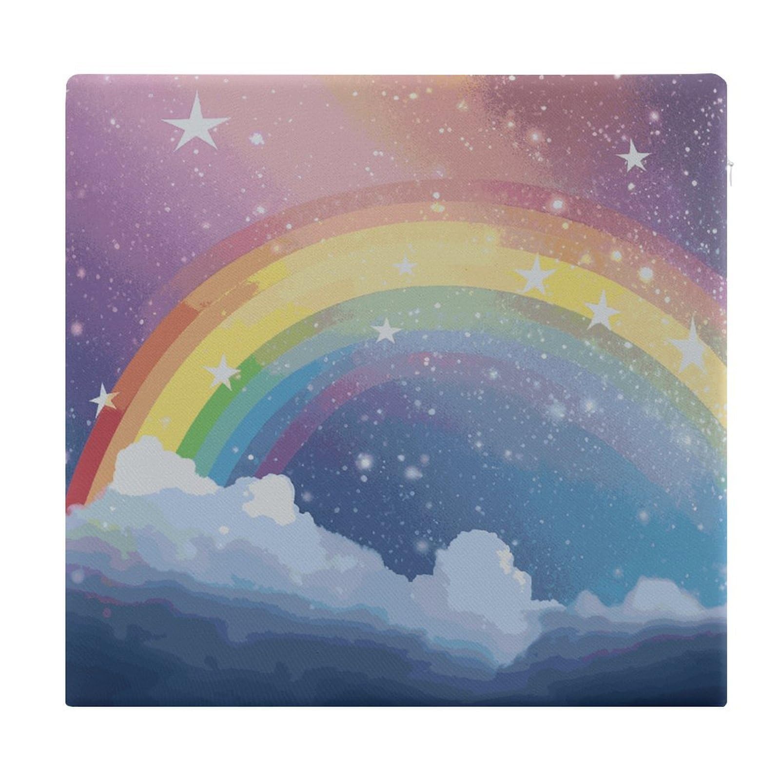 Cojines cuadrados para comedor y cocina Star in Rainbow Sky que transforman tus sillas de exterior