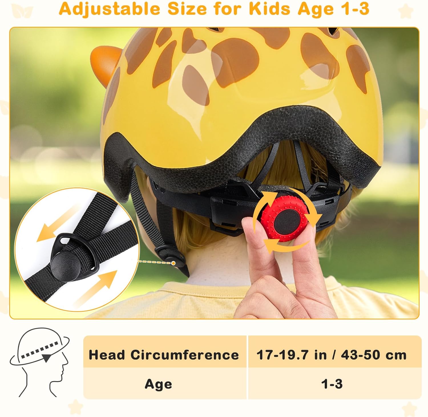 Toddler Bike Helmet, Baby Infant Bike Helmet for Toddlers Age 1-3, Adjustable Toddler Helmets for Scooter Cycling, Cute Kids Bicycle Helmets for Boys Girls