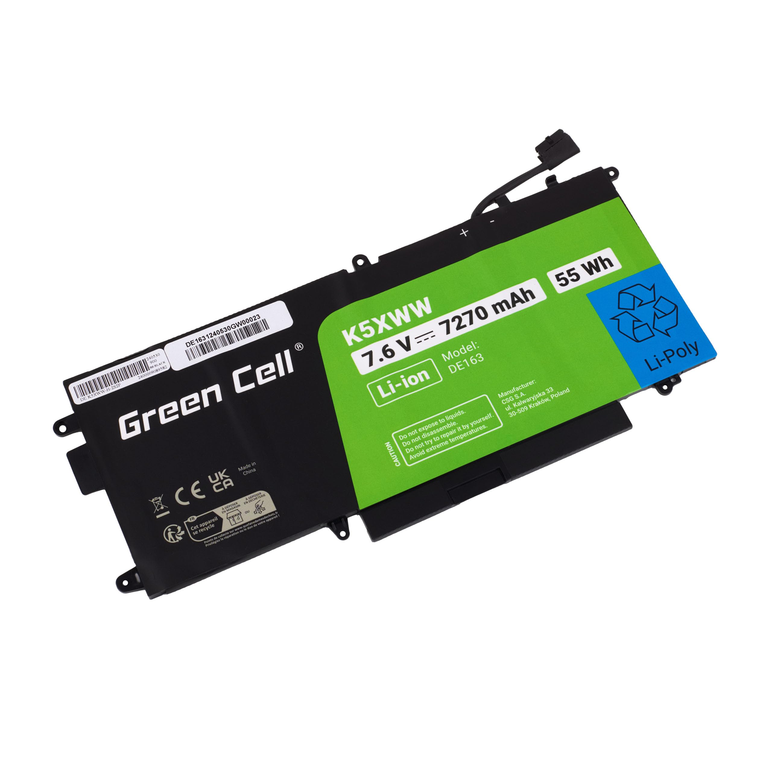 Green Cell Bateria K5XWW do Dell Latitude 5289 7389 7390 2-in-1