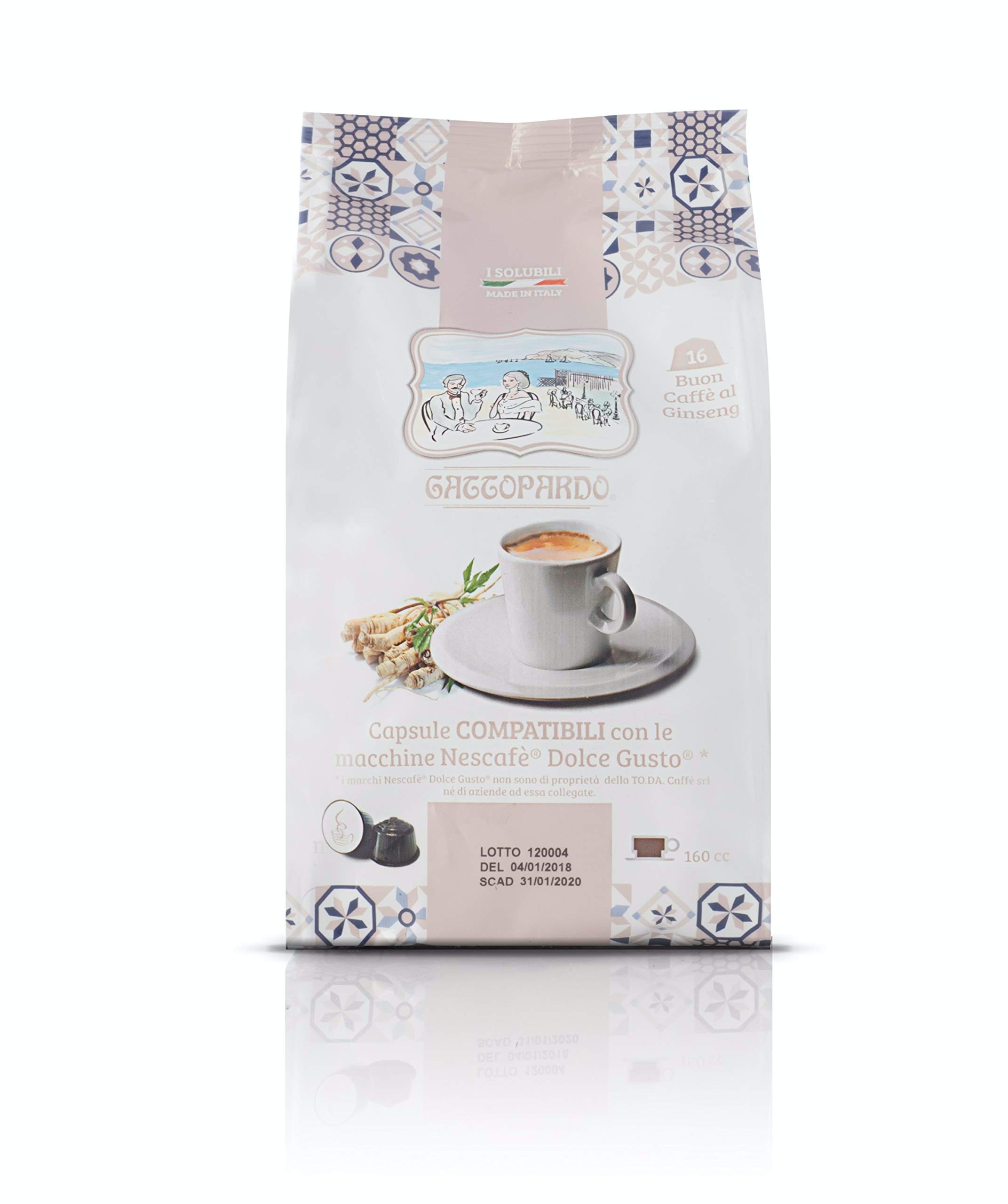 128 Cápsulas di Ginseng - Comp. Dolce Gusto - Gattopardo