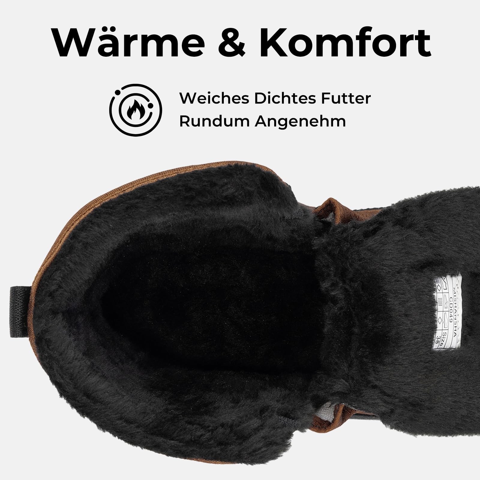 Mishansha Stivali Donna Invernali Scarpe Neve Stivaletti Pelliccia Fodera Caldo Antiscivolo Stivali da Neve Taglie 36-42