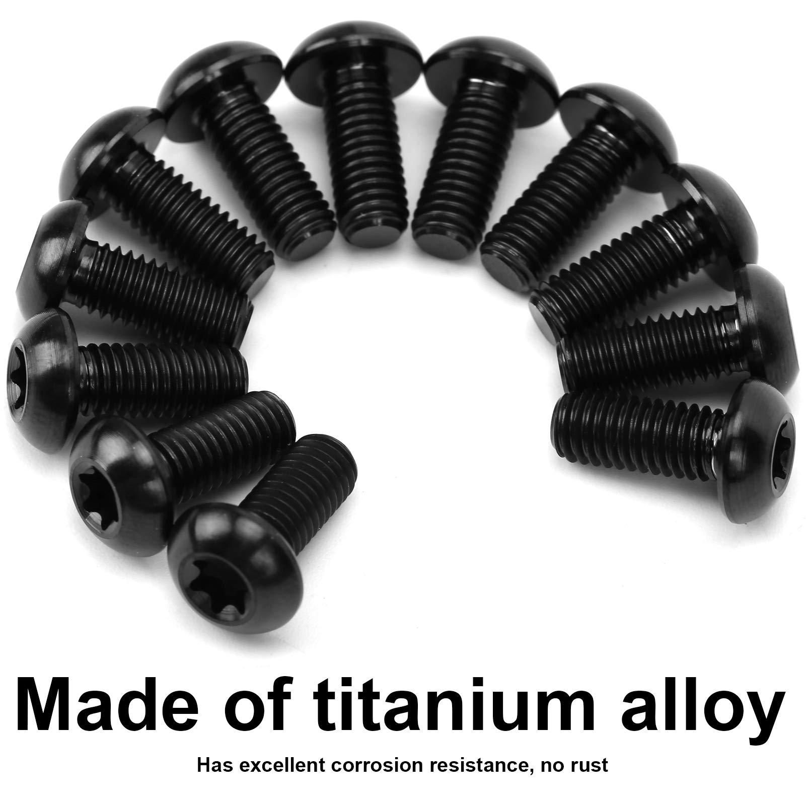 12Pcs Bike Disc Brake Rotor Screws, M5x12mm Alloy Bike Brake Disc Screws Disc Fixing Screws for Mountain Bikes, Road Bikes (Black)
