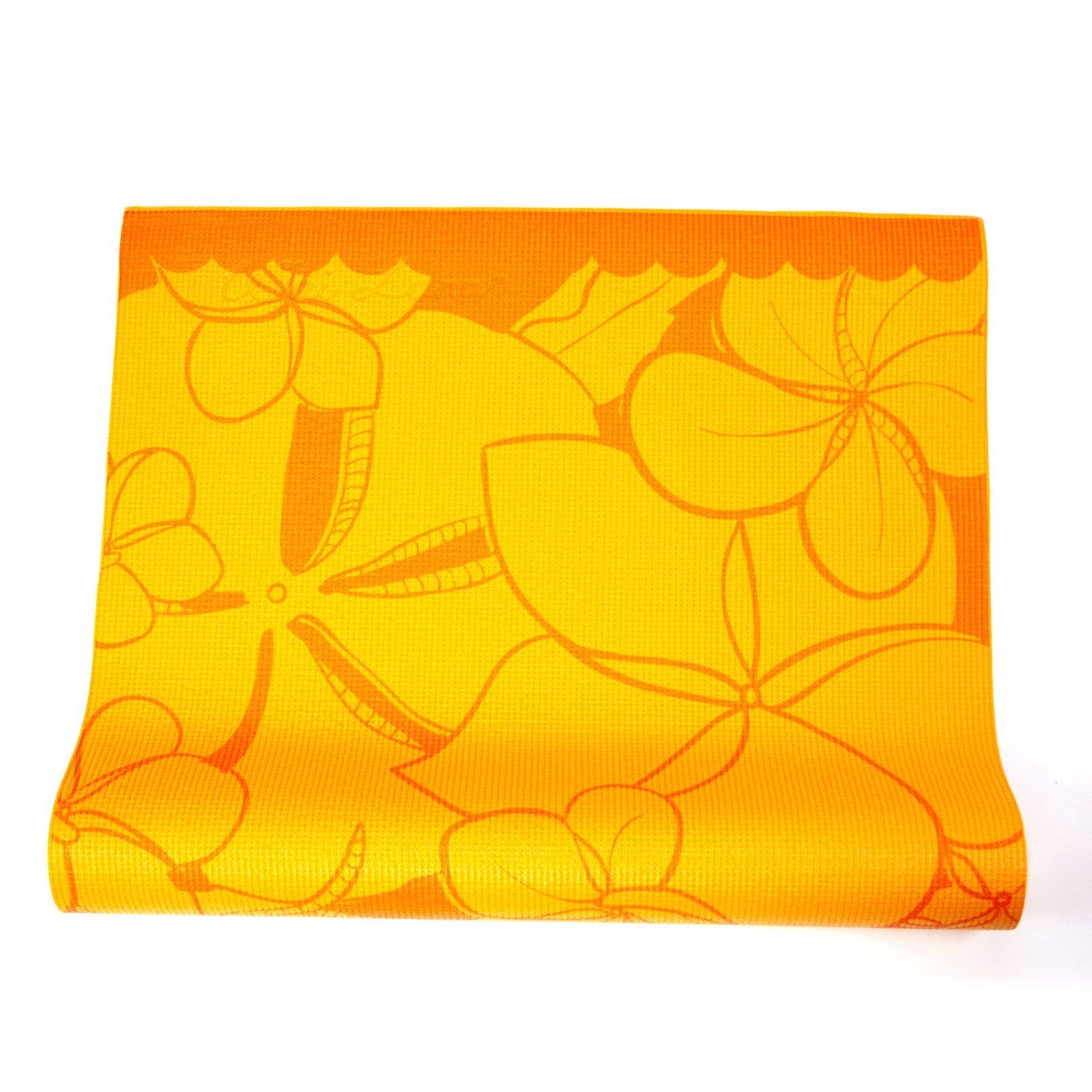 Wai Lana Yoga Mat Plumeria, Color: Orange, Size: 1/8