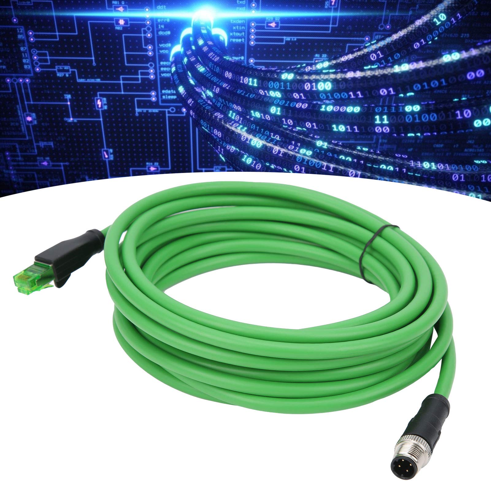 Industriële Ethernetkabel M12 D-code 4-pins Mannelijk Naar RJ45 IP67 Waterbestendige Kabel 5m 164 Ft