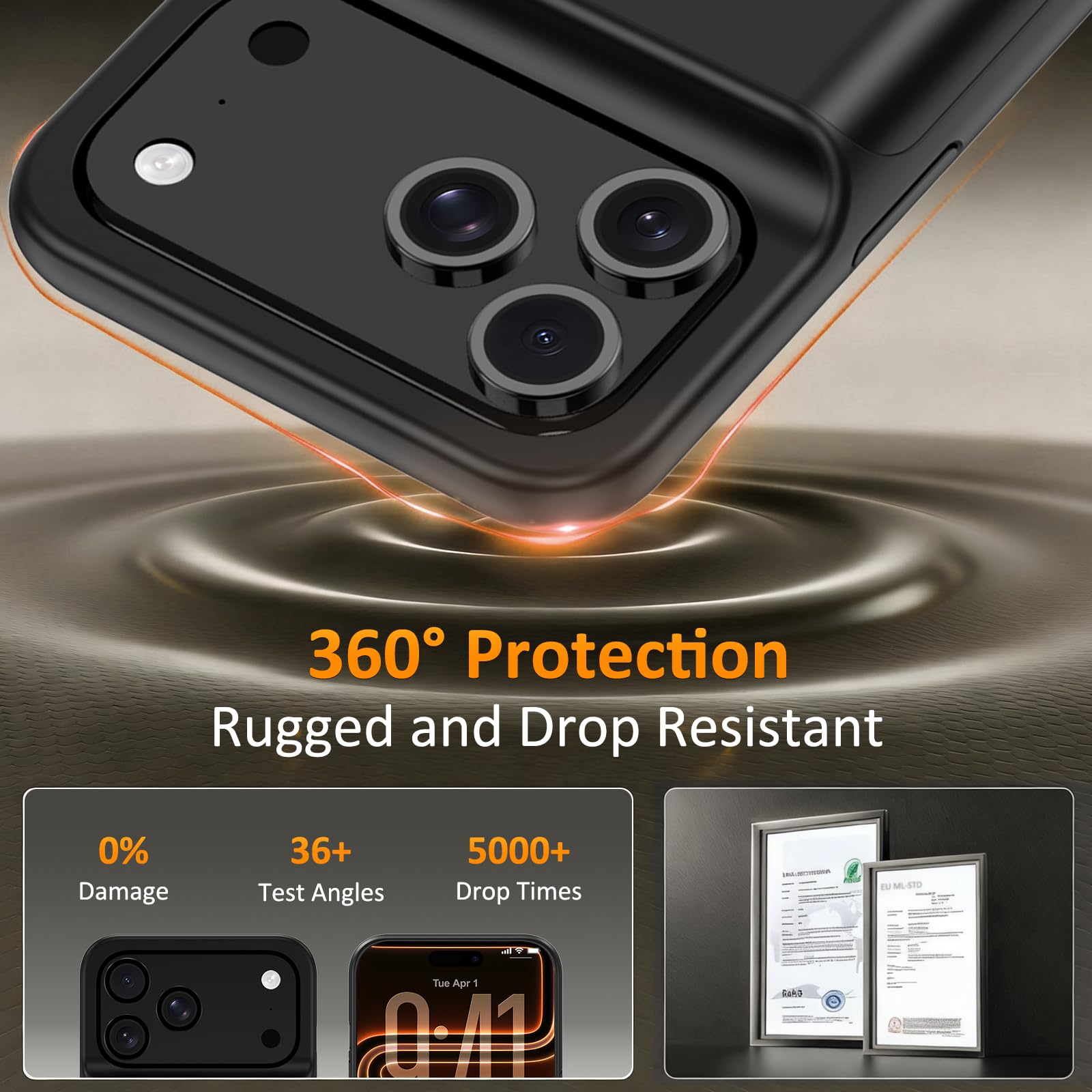 Funda de Batería para iPhone 17 Pro (6.3"), Cargador Portátil de 8500mAh, Funda Ultrafina de Batería Extendida, Cargador de Teléfono y Funda Protectora con Función de Carga para iPhone 17 Pro
