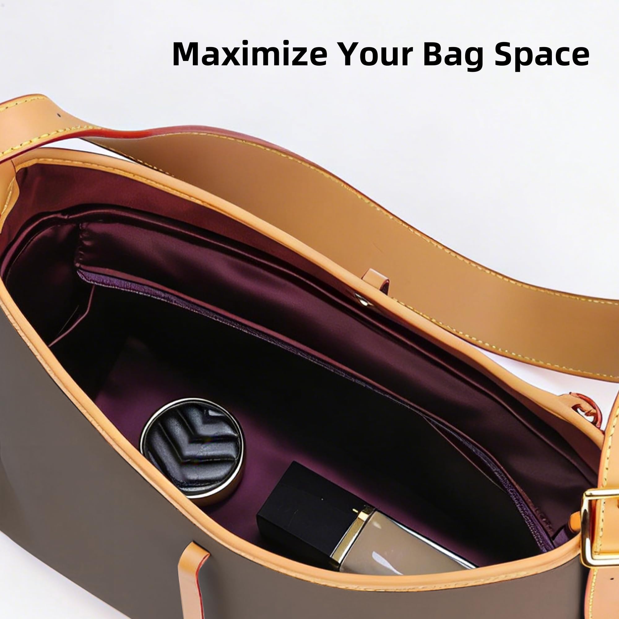 DGAZ Organizador de bolso de satén para Carryall BB/PM/MM – con cierre superior de cremallera, inserto interior ligero y suave, con protección completa (Cassis, BB)