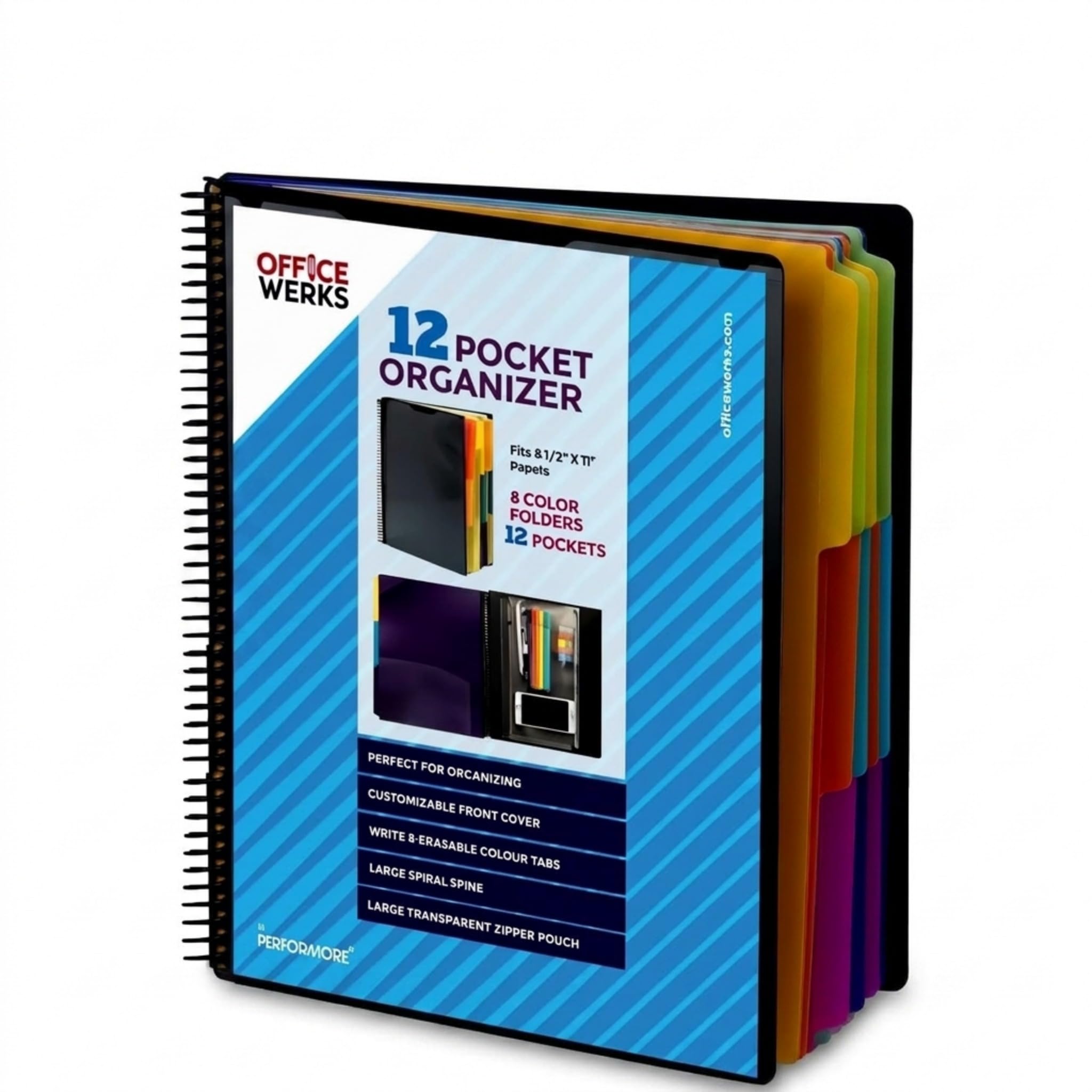 project0jap 12冊セット Amazon.com : Performore - 12 Pocket Spiral Subject Organizer with