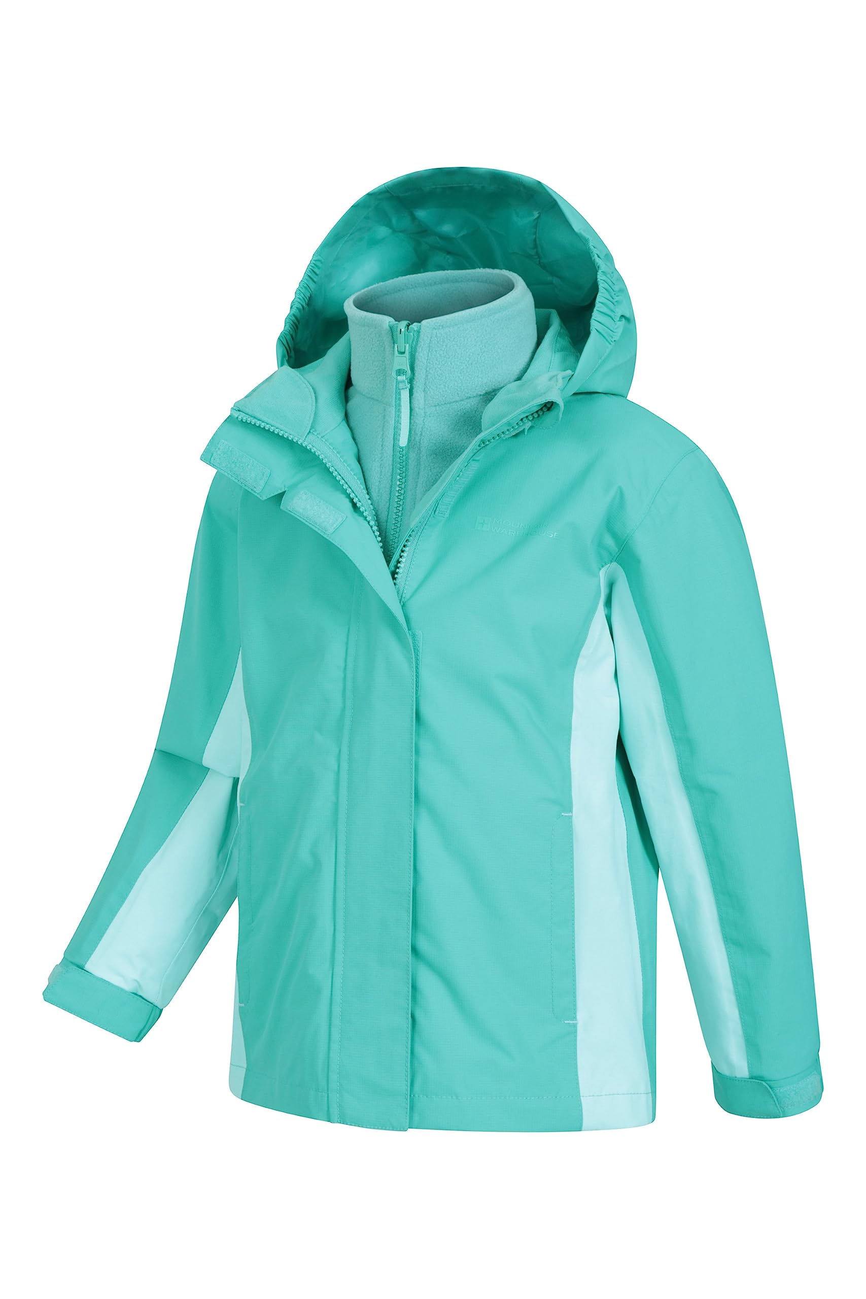 Mountain Warehouse Lightning 3-in-1 Kinder-Jacke wasserdichte Jacke mit Fleecefutter abnehmbarer Kapuze