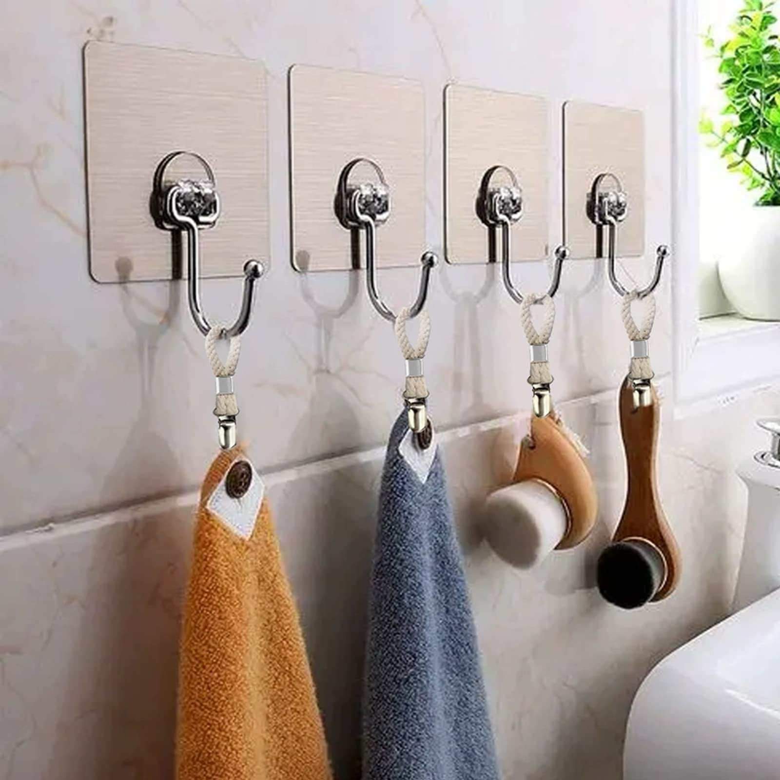 Giantree 4 Handtuch Clips Set - Aufhänger Ohne Bohren Für Küche & Bad