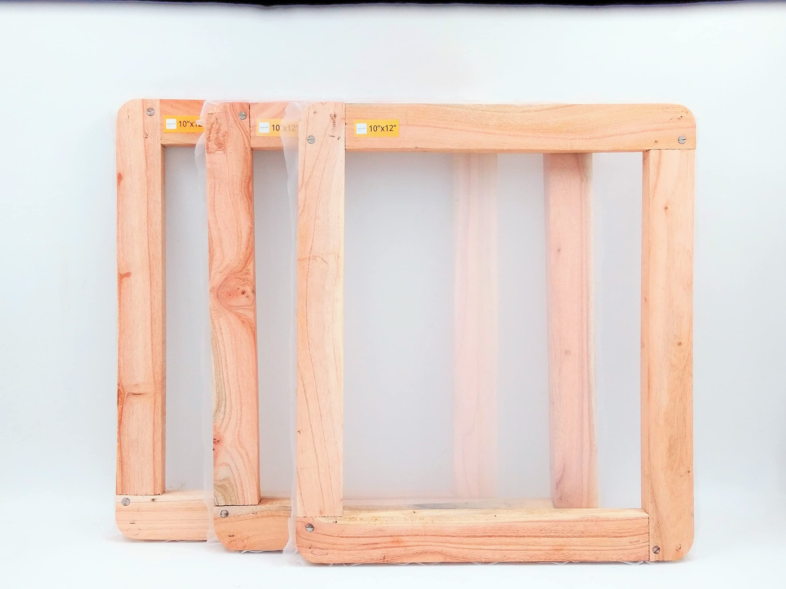 sumikrafts Screen Printing Wooden Frames – 3 Pcs, Pre-Stretched Nylon Mesh No. 16 (Medium Size 10" x 12")-image-3