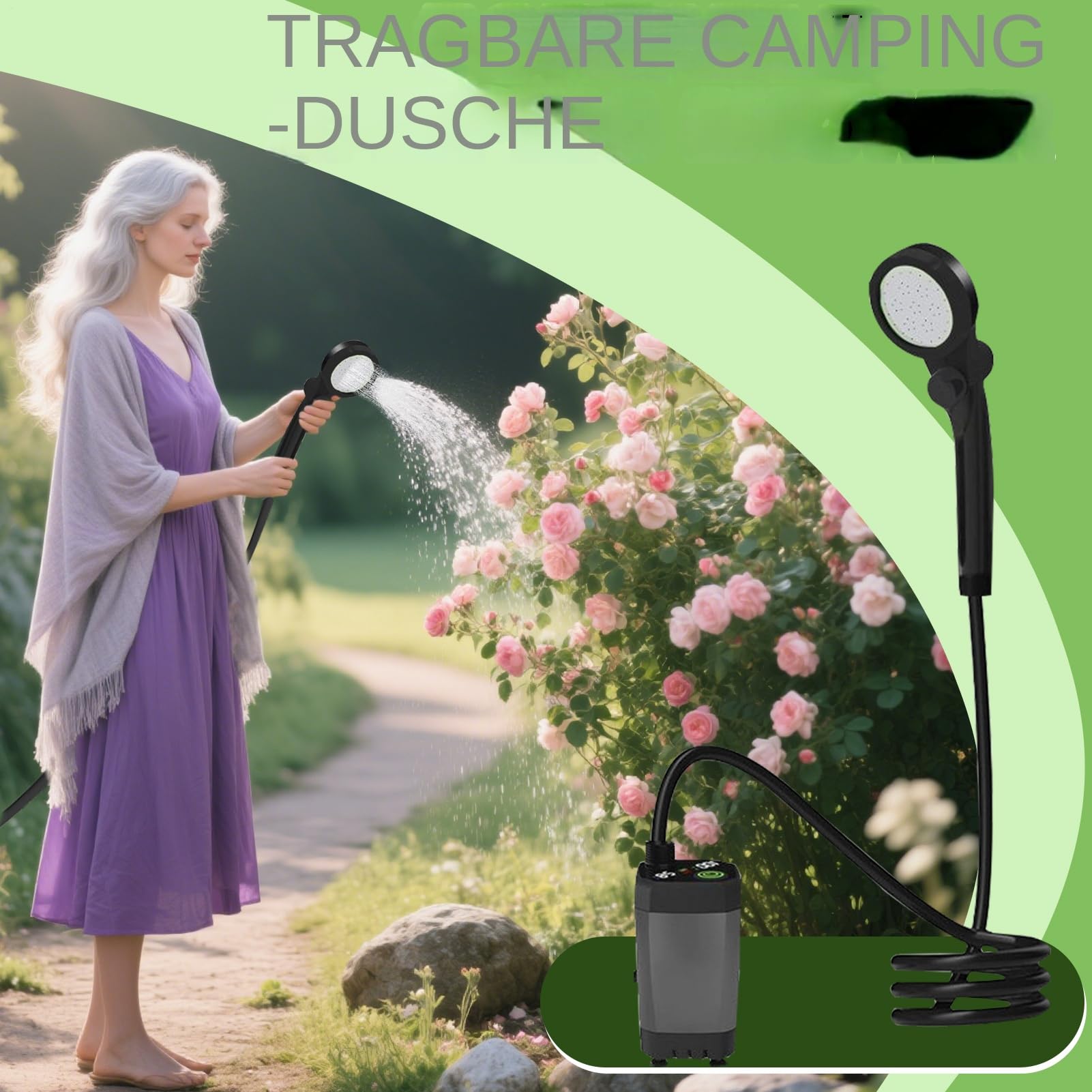Campdusche Wiederaufladbare, wasserdichte Outdoor-Camp-Pumpe mit 3