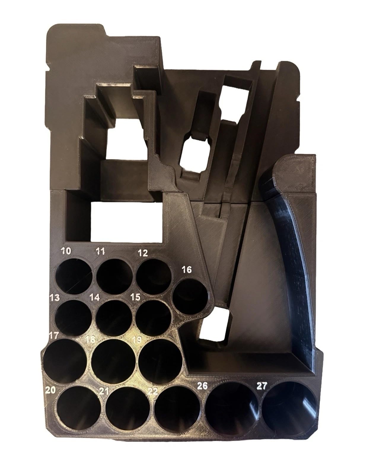Milwaukee Packout Compatible Insert Liner for M12 FUEL 1/2" Stubby Impact Wrench, with Labelled Metric Socket Slots and Extension Slots