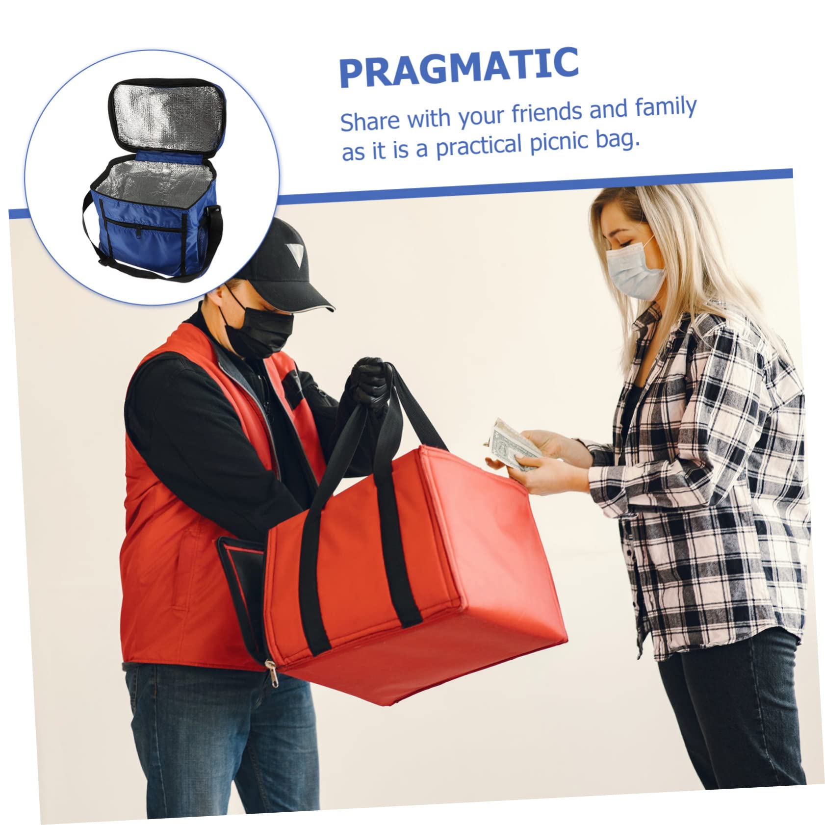 Healifty Bolsa de Almuerzo de Tela Oxford Azul, Aislante para Alimentos | Mantiene Frío y Frescura, Uso en Clases y Picnic, Formato Portátil para Comida