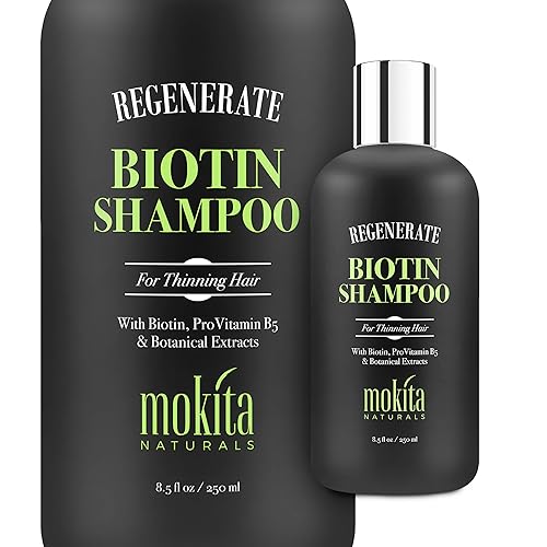 Mokita Naturals Champú engrosante para el cabello y champú de biotina para el cabello champú voluminizador para adelgazar el cabello y cabello fino