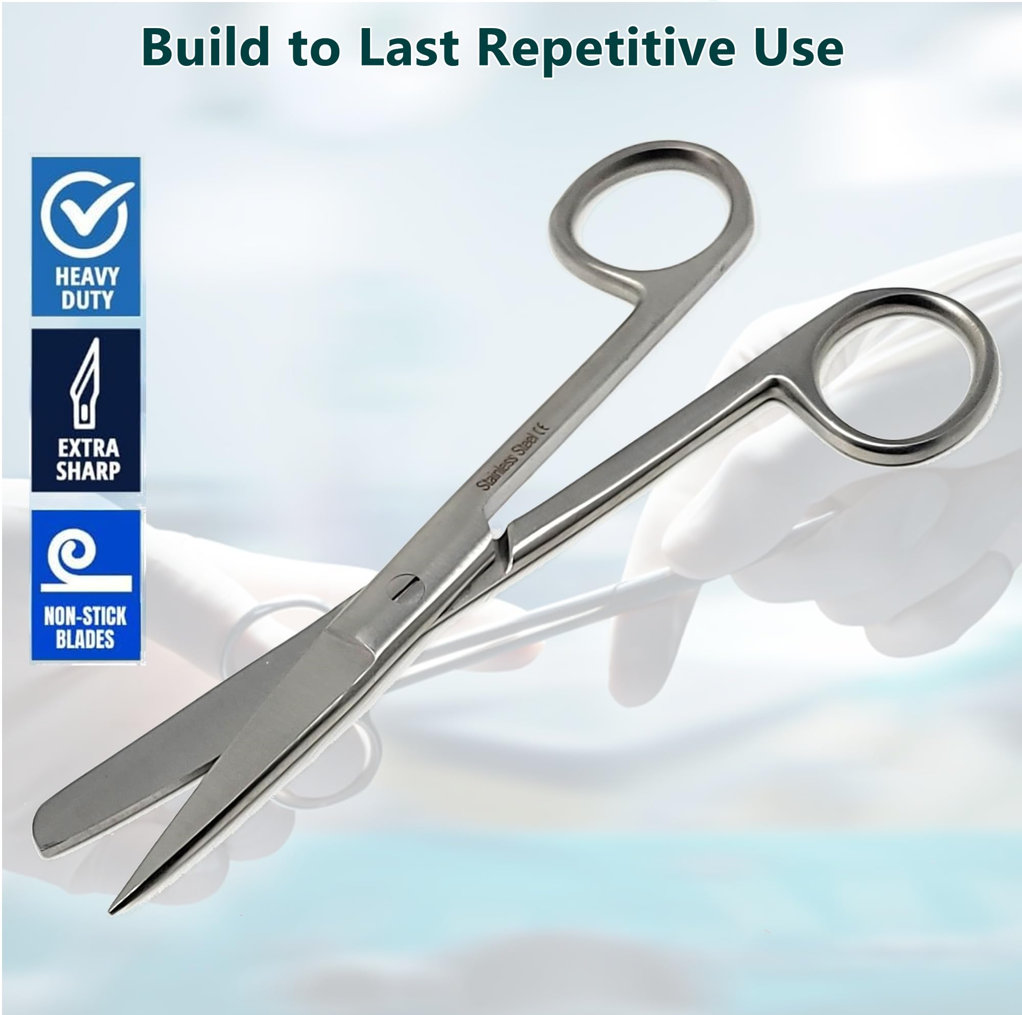 HIGH Grade PACIFATED Stainless Steel Dissecting Operating Scissors 5.5" Sharp Blunt Straight (HTI BRAND) — Amazon image 6