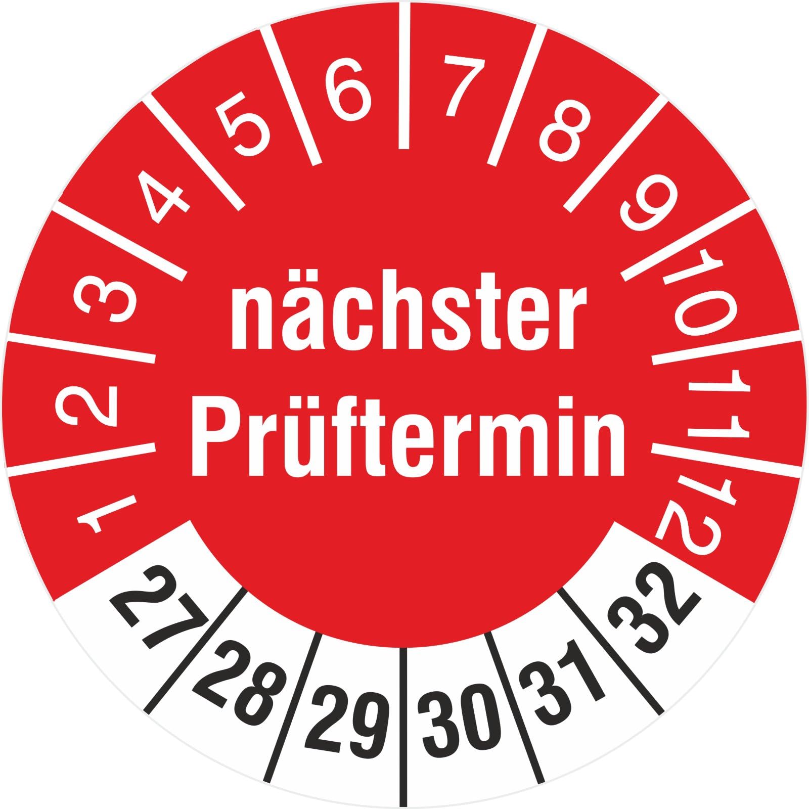 2500 Prüfetiketten nächster Prüftermin 18 mm Prüfplaketten 2027-32