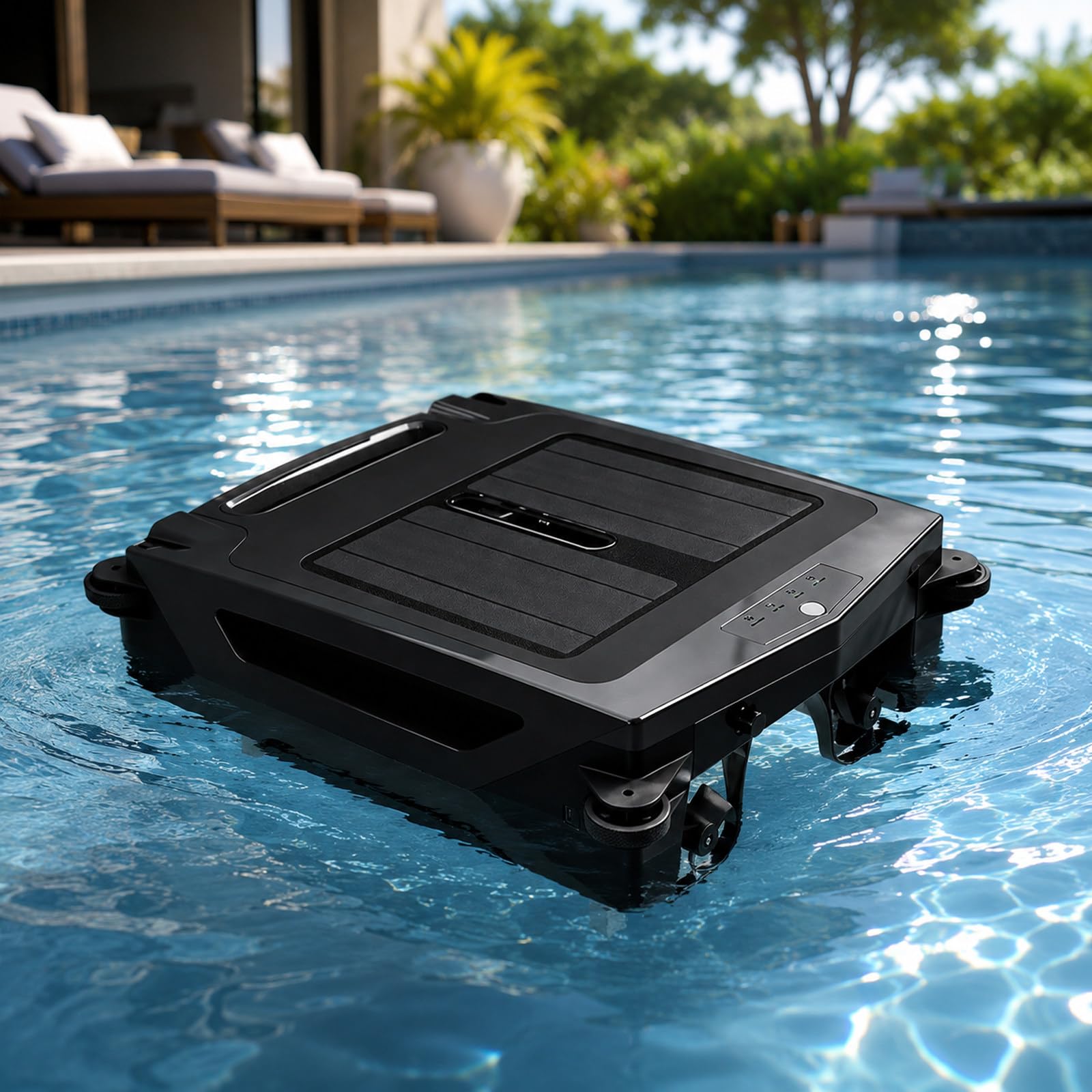 Gaoyongyong Pool Cleaner Robot, Cordless Solar-Battery Outside Skimmer