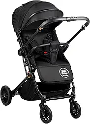 Carrinho de Bebê Passeio Vira Berço Compact com alça reversível Kids Baby Hércules Preto