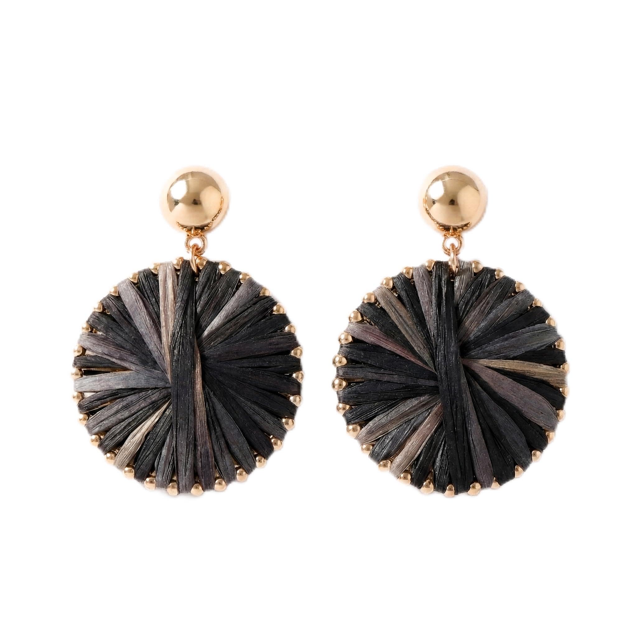 Boucles d'oreilles raphia bohème chic légères pour look été - 7