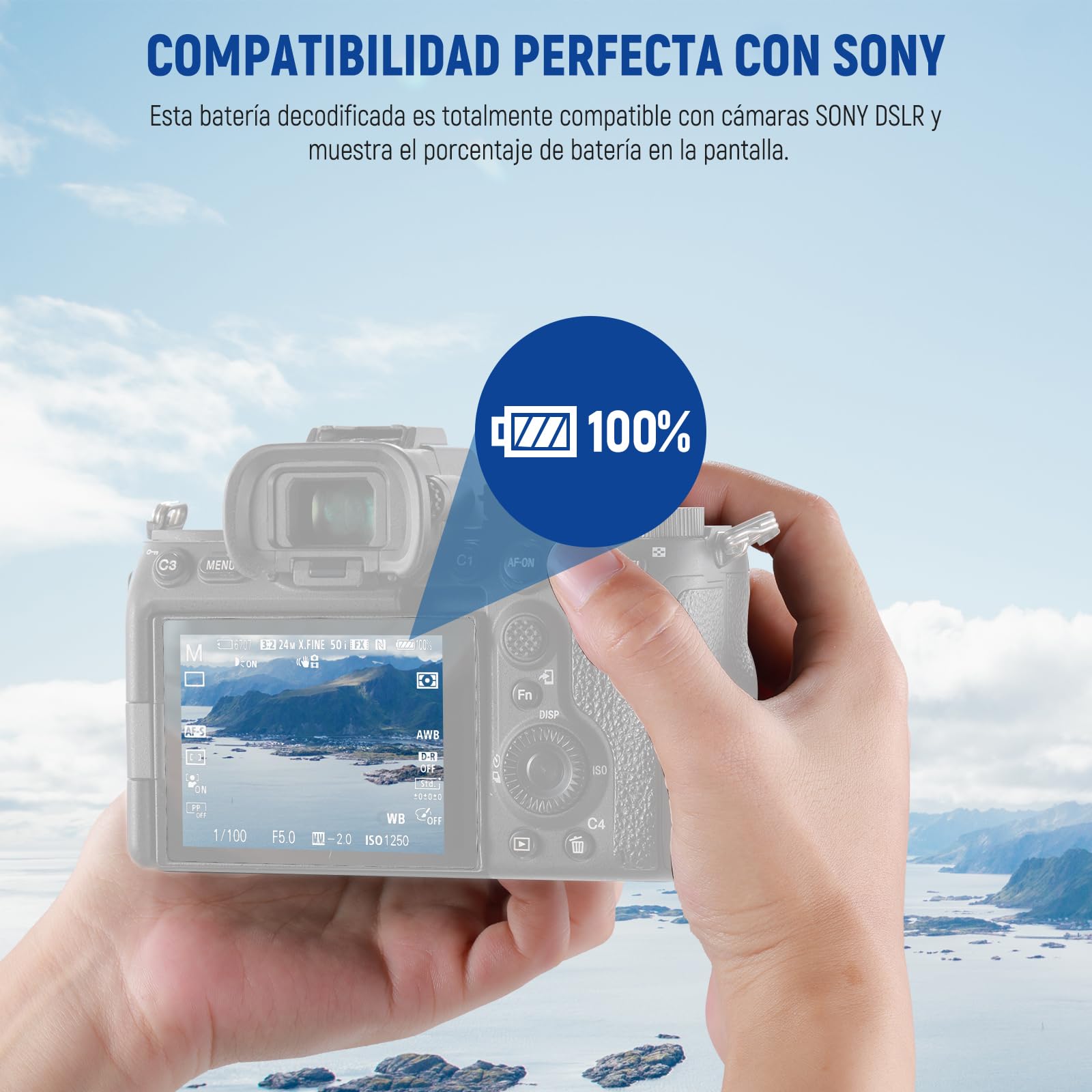 NEEWER Paquete de 2 2280mAh NP-FZ100 Baterías Repuesto con Cargador Dual Cable Micro USB, Compatible con Sony ZV-E10II A9III A7CII ZV-E1 A7III A7IV FX3 FX30 A6700 A1 A7C A7CR A7RIV A7RV A7SIII A9II