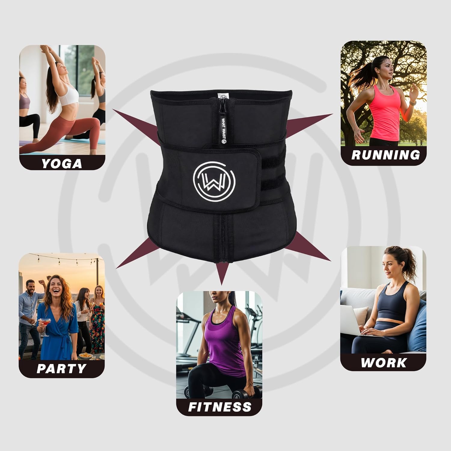 What Waist High Compression Waist Trainer for Women | Latex Workout Band for Posture Support, Walking & Exercise Black