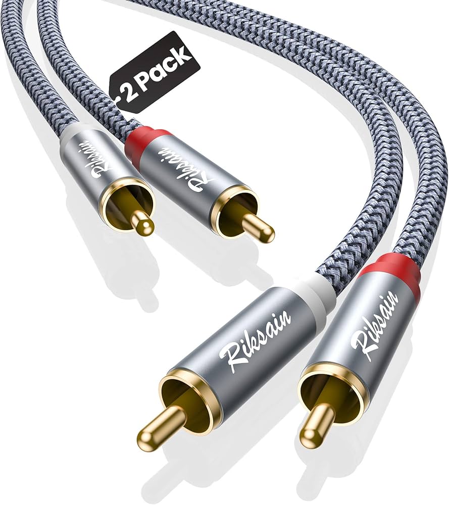 RCAケーブル 2ぺア　4本 Amazon.com: RIKSOIN RCA Cable, 2-Pack (8 Feet) 2-RCA Male to 2-RCA