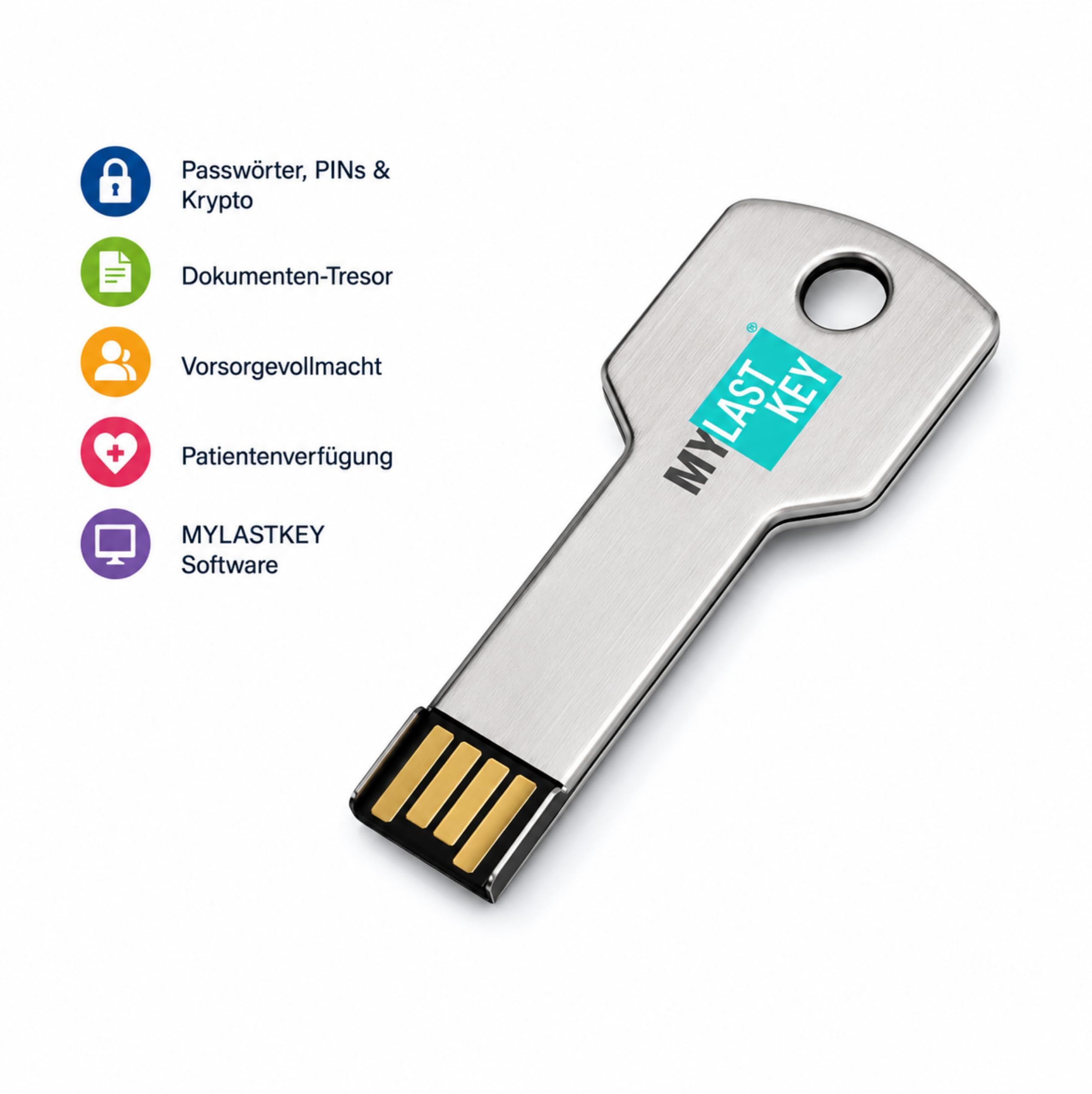 Digitale Vorsorge (USB) | Testament, Patientenverfügung & Vorsorgevollmacht | Verschlüsselter USB Stick | Vorsorge-Ratgeber (PDF) | Nachlass Manager & Organizer | Offline Passwort-Safe | Krypto Seeds
