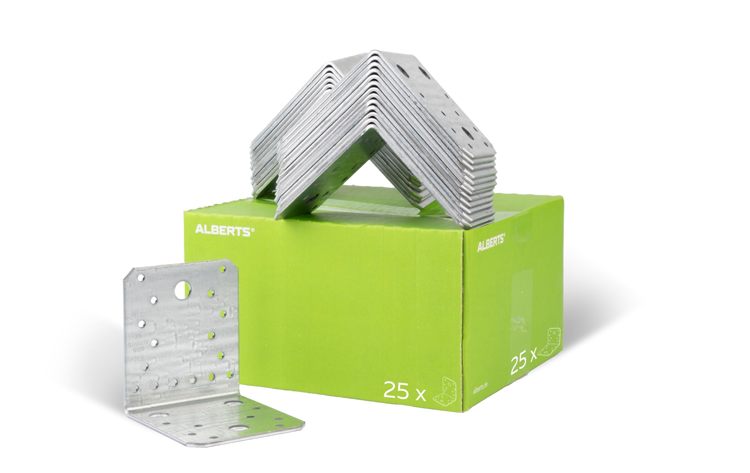 Alberts 846602 Angle Bracket | sendzimir galvanised | 105 x 105 x 90 mm | Set of 25