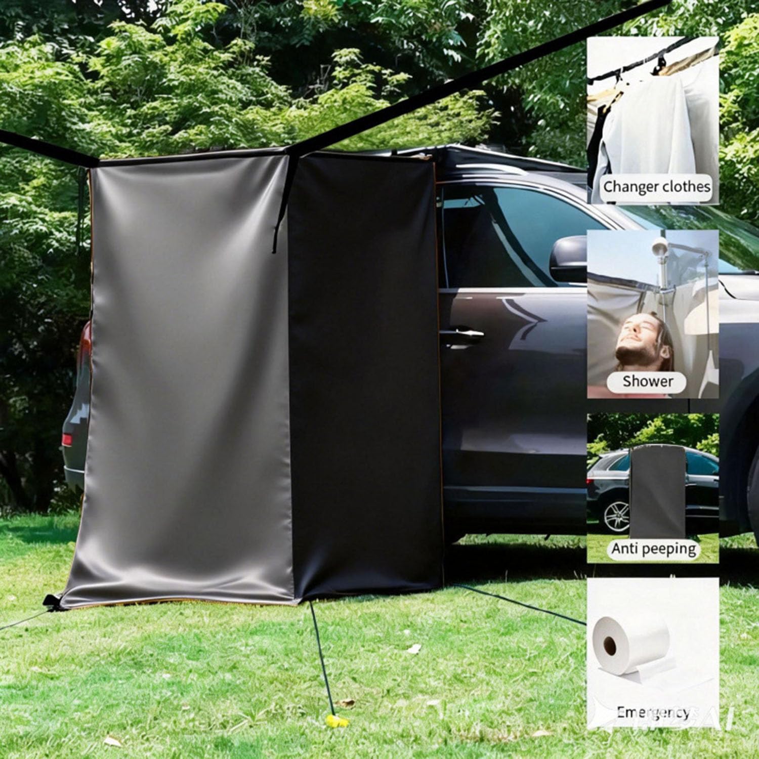Markiza samochodowa Namiot prywatyzujący do Renault Espace 2016-2026 Wodoodporny namiot prysznicowy Ochrona przed prywatnością Camping Outdoorowy Kemping Miejsce na kemping