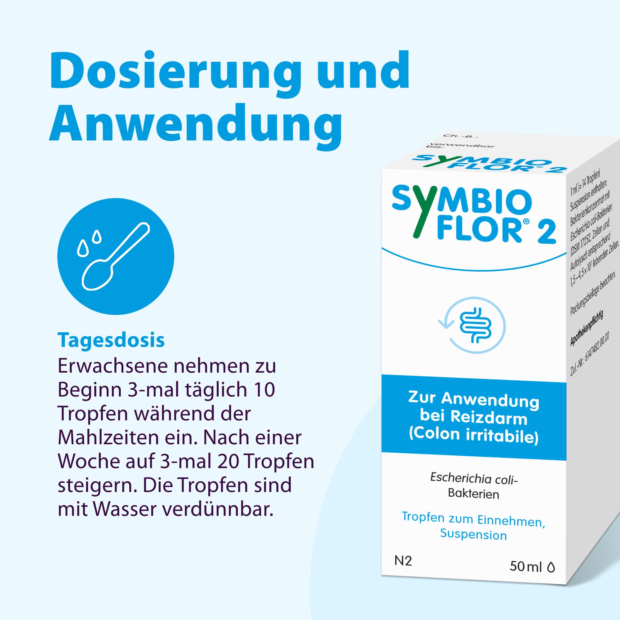 SymbioFlor 2 gotas de suspensión 50 ml para quejas intestinales del estómago