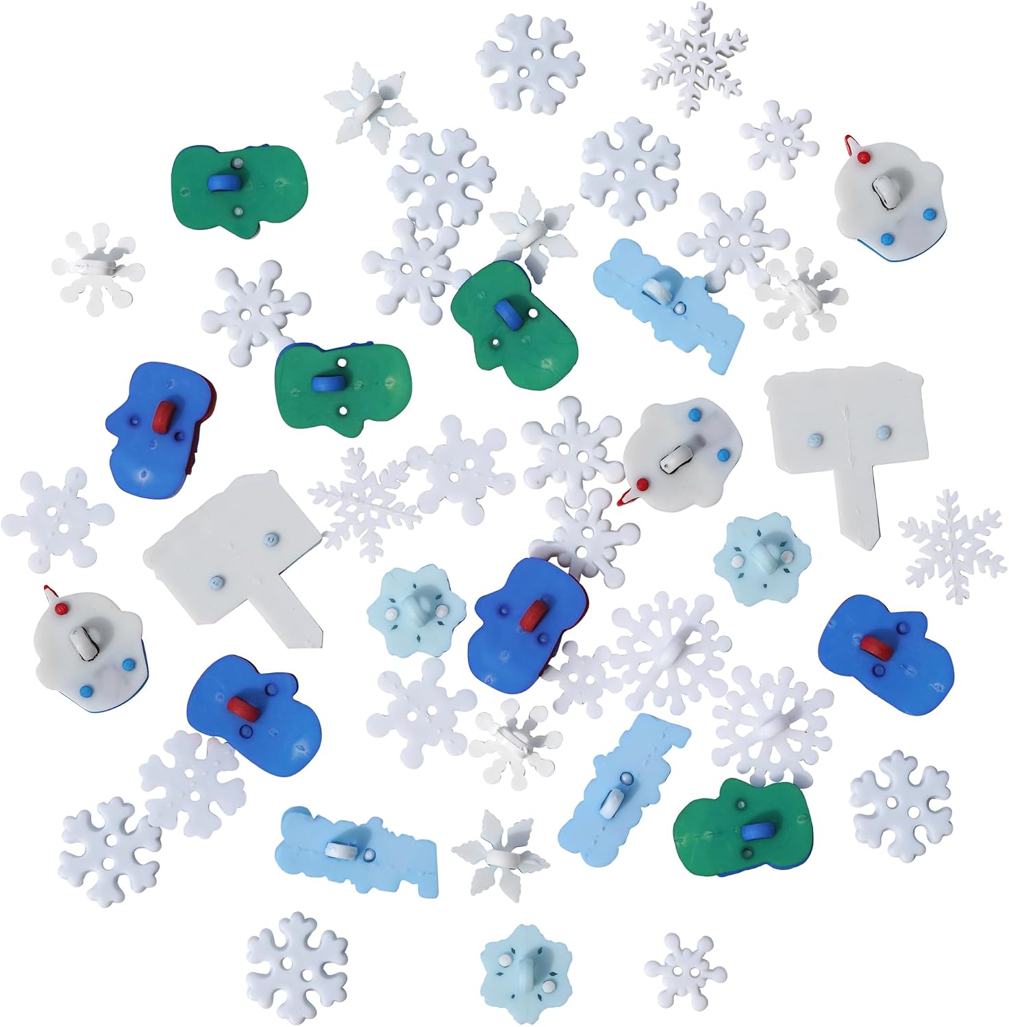 Buttons Galore & More Winter Snow 50 Piece Assortments of Novelty Buttons for Sewing and Crafts