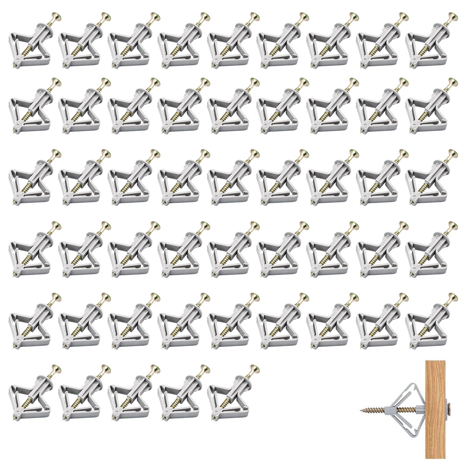 Drywall Anchor Set – 100-Piece Butterfly Toggle Anchors with M8x50mm Self-Tapping Screws, Heavy-Duty ABS Expansion Kit for Hollow Wall Mounting, Ideal for Fixtures, Shelves, and Décor Drywall Anchor Set – 100-Piece Butterfly Toggle Anchors with M8x50mm Self-Tapping Screws, Heavy-Duty ABS Expansion Kit for Hollow Wall Mounting, Ideal for Fixtures, Shelves, and Décor