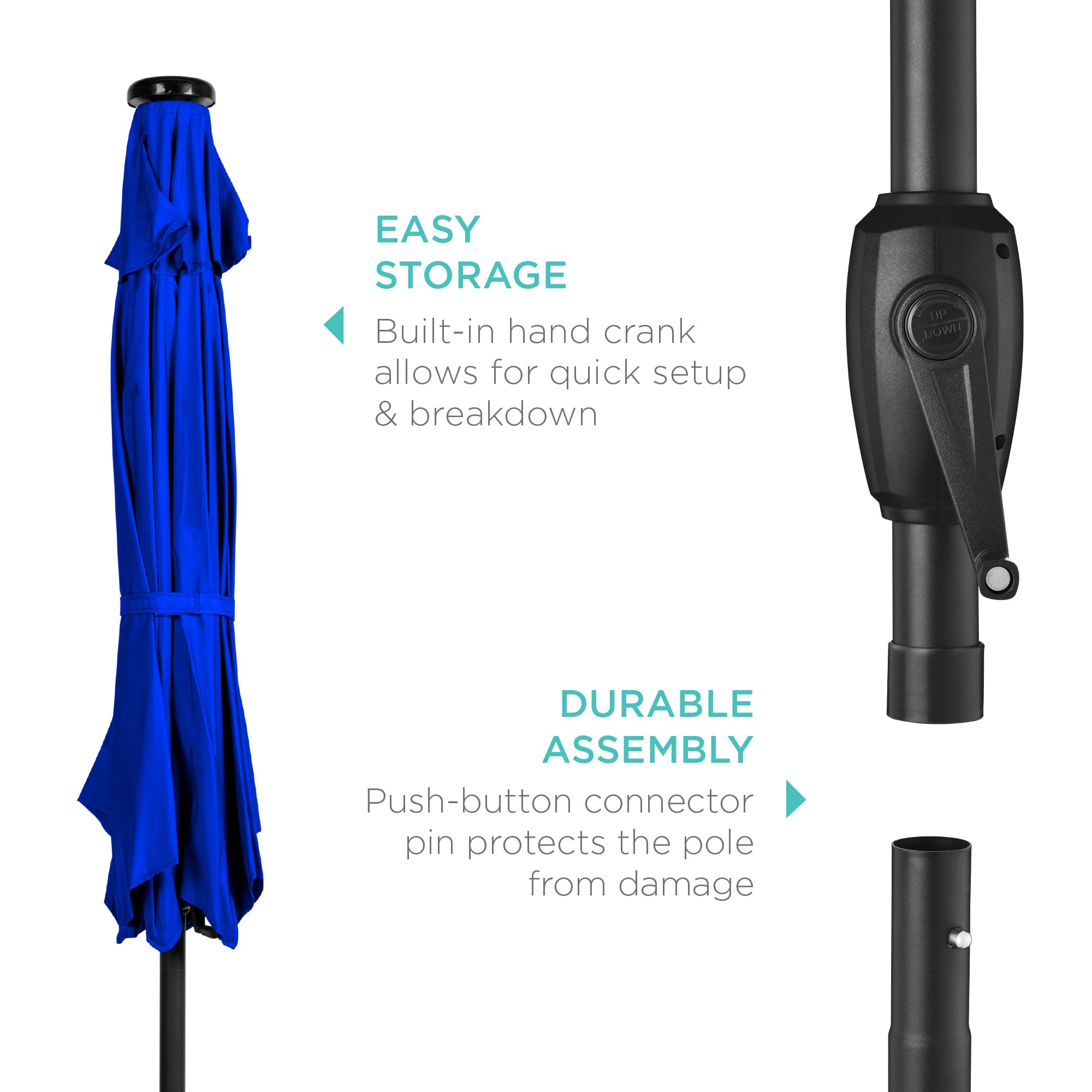 best choice products 7.5ft outdoor solar patio umbrella for deck LED Lighted Umbrella, Table Market Umbrella with Tilt and Crank, Umbrella Garden, Deck, Backyard, Pool and Beach Made to Move with Oakley 2026-08-18 Okuma - Inc - adhering strap secures the Helmet Size:Small (55cm)
