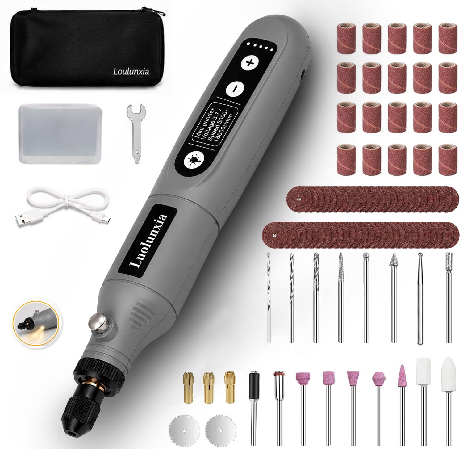 Mini Cordless Rotary Tool,Rechargeable Lithium Battery, 5 Speed Adjustable, Portable Engraving Pen for DIY, Jewelry Making, Metal & Wood Carving