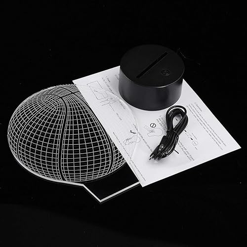 Miniatura 7 de Wiscky Luz de noche con ilusión 3D de baloncesto, luces LED nocturnas para regalo de cumpleaños de niños, 7 colores cambiantes, interruptor táctil,
