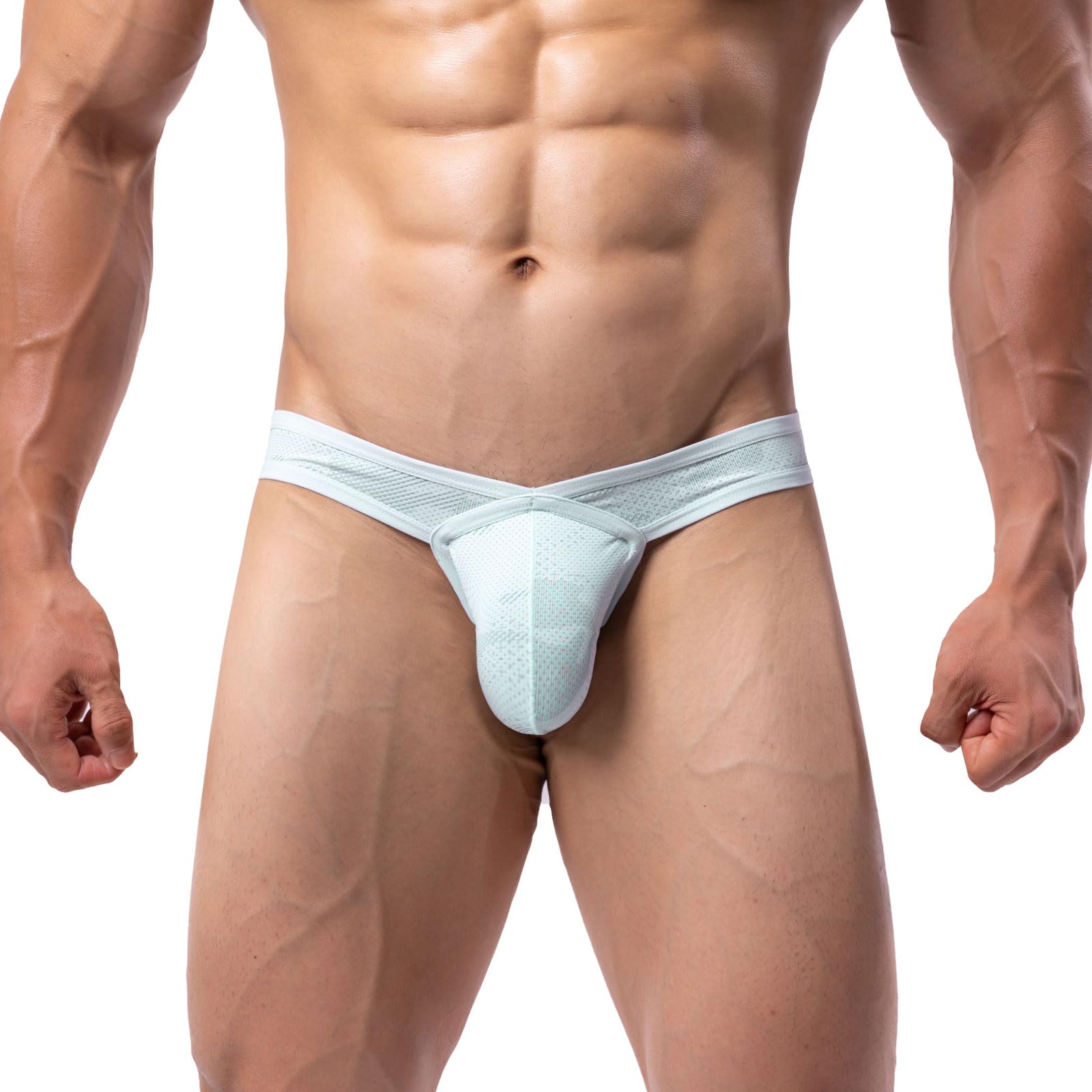 Summer CodeMens Bikini Briefs Bulge Pouch Underwear Breathable Micro Mesh Briefs Undies Low Rise Cut with Pouch Underpants