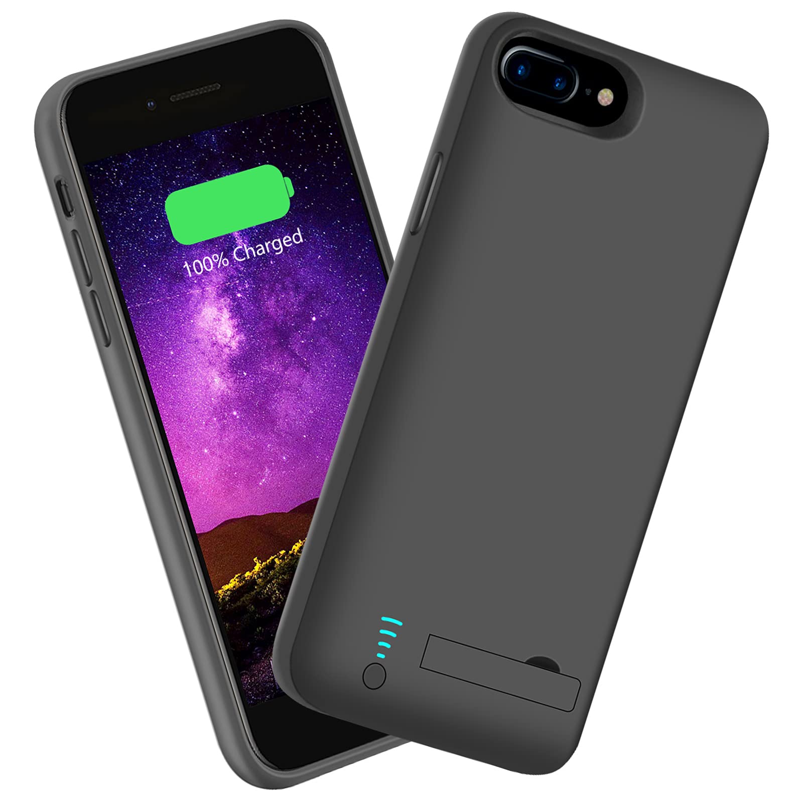 Sitong Battery Case for iPhone 8 Plus/7 Plus/6S Plus/6 Plus, 6000mAh Rechargeable Extended Battery Charging Charger Case, Add 1.5X Extra Juice, Support Wire Headphones (5.5 inch) Black